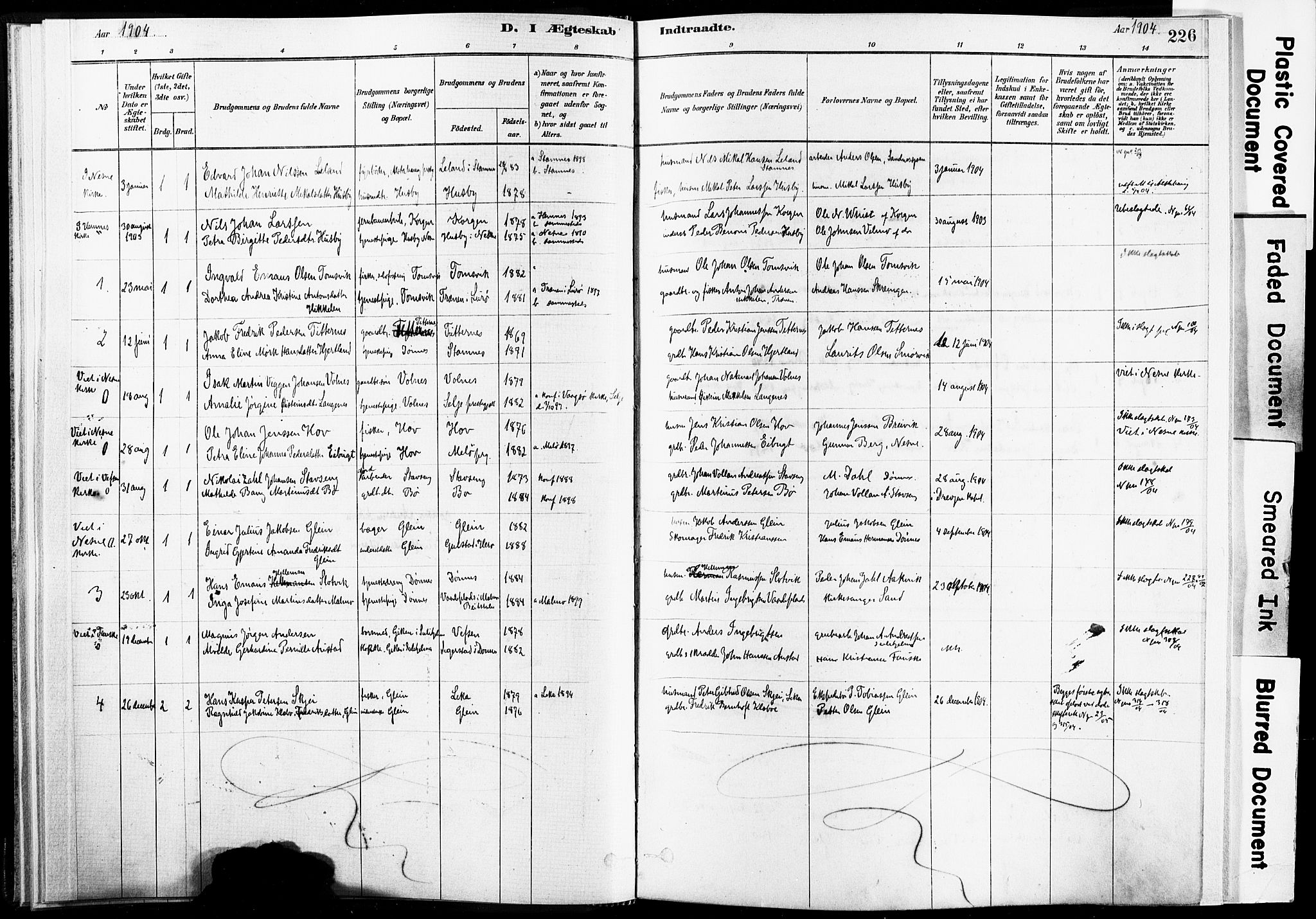 Ministerialprotokoller, klokkerbøker og fødselsregistre - Nordland, AV/SAT-A-1459/835/L0526: Parish register (official) no. 835A03II, 1881-1910, p. 226