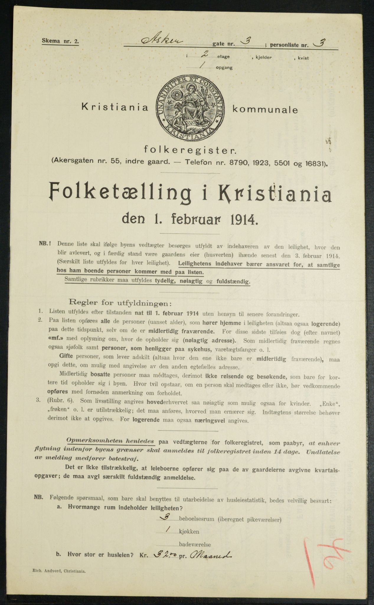 OBA, Municipal Census 1914 for Kristiania, 1914, p. 2532