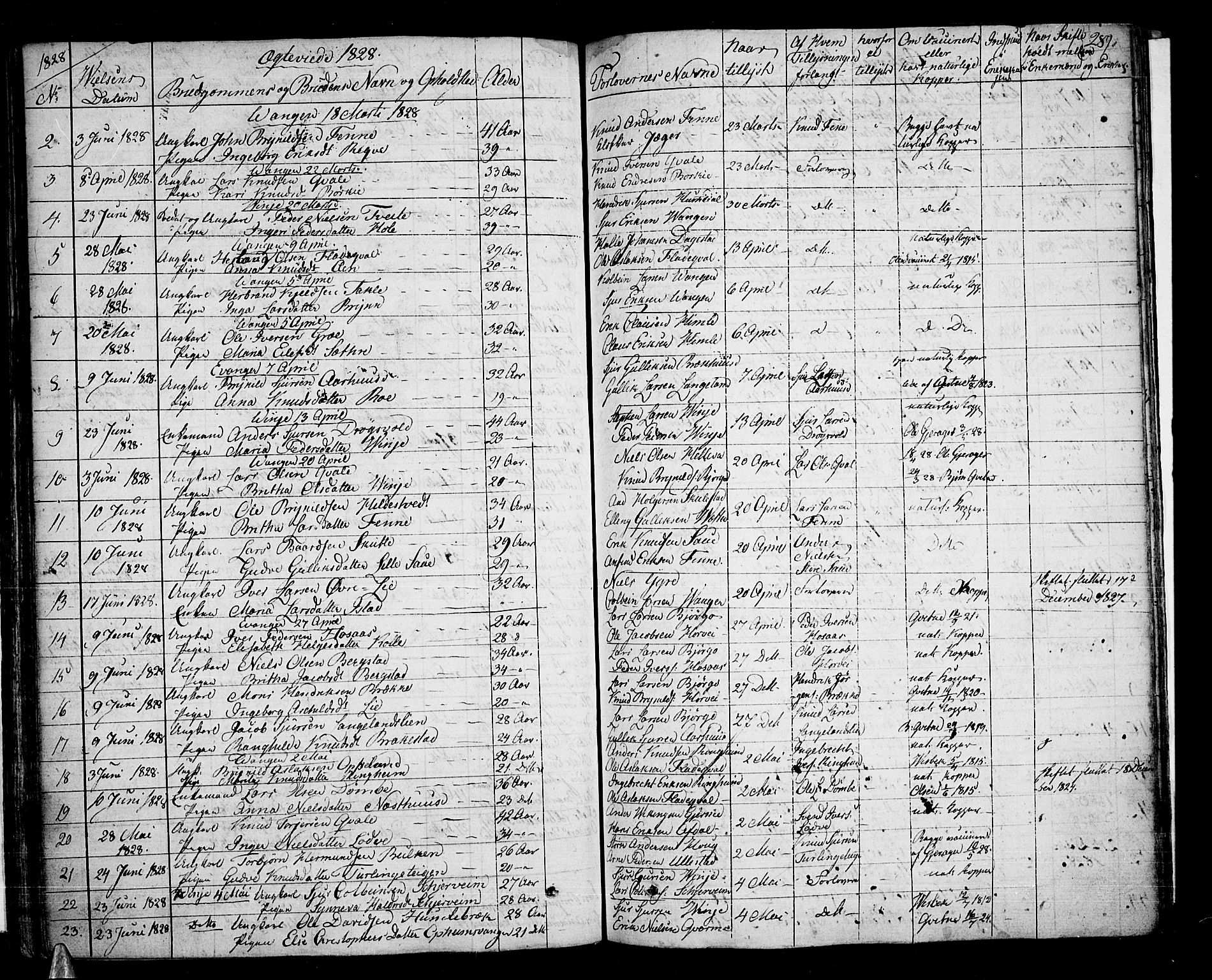 Voss sokneprestembete, SAB/A-79001/H/Haa: Parish register (official) no. A 12, 1823-1837, p. 289