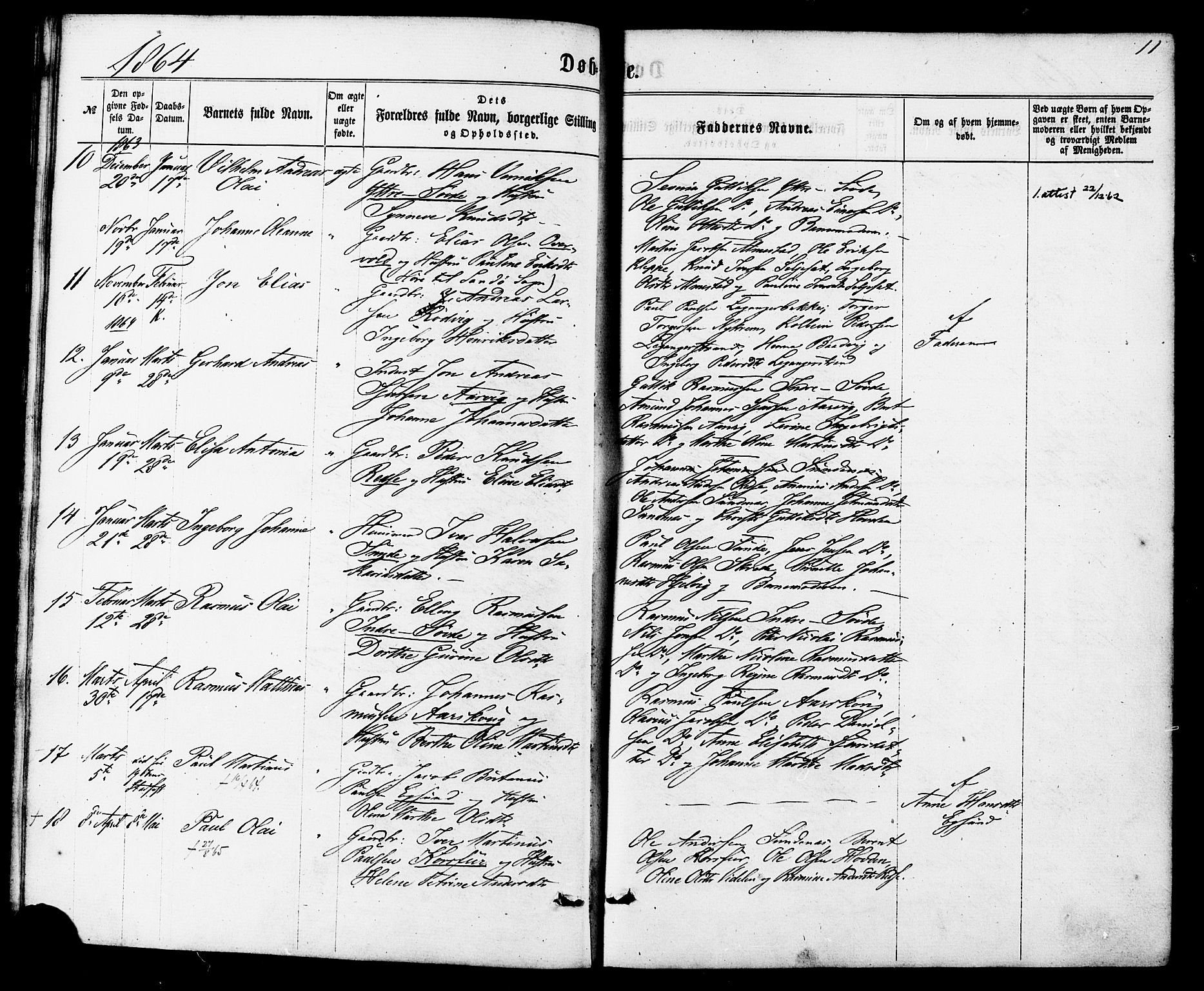 Ministerialprotokoller, klokkerbøker og fødselsregistre - Møre og Romsdal, AV/SAT-A-1454/504/L0055: Parish register (official) no. 504A02, 1861-1884, p. 11