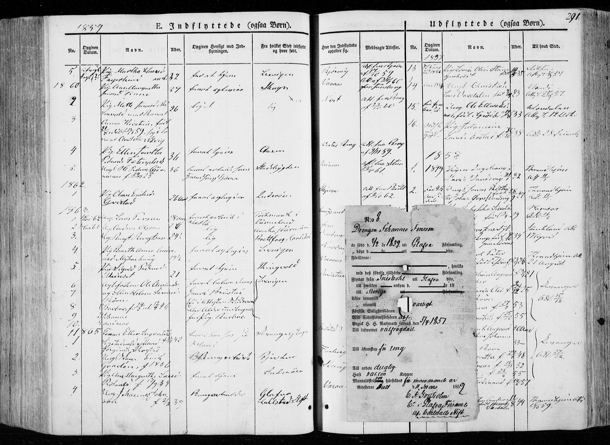 Ministerialprotokoller, klokkerbøker og fødselsregistre - Nord-Trøndelag, AV/SAT-A-1458/722/L0218: Parish register (official) no. 722A05, 1843-1868, p. 291