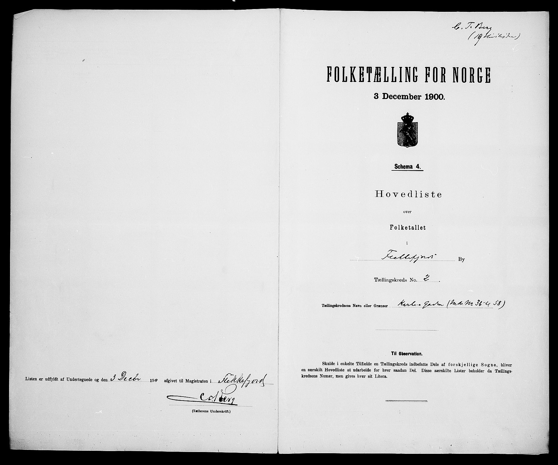 SAK, 1900 census for Flekkefjord, 1900, p. 27