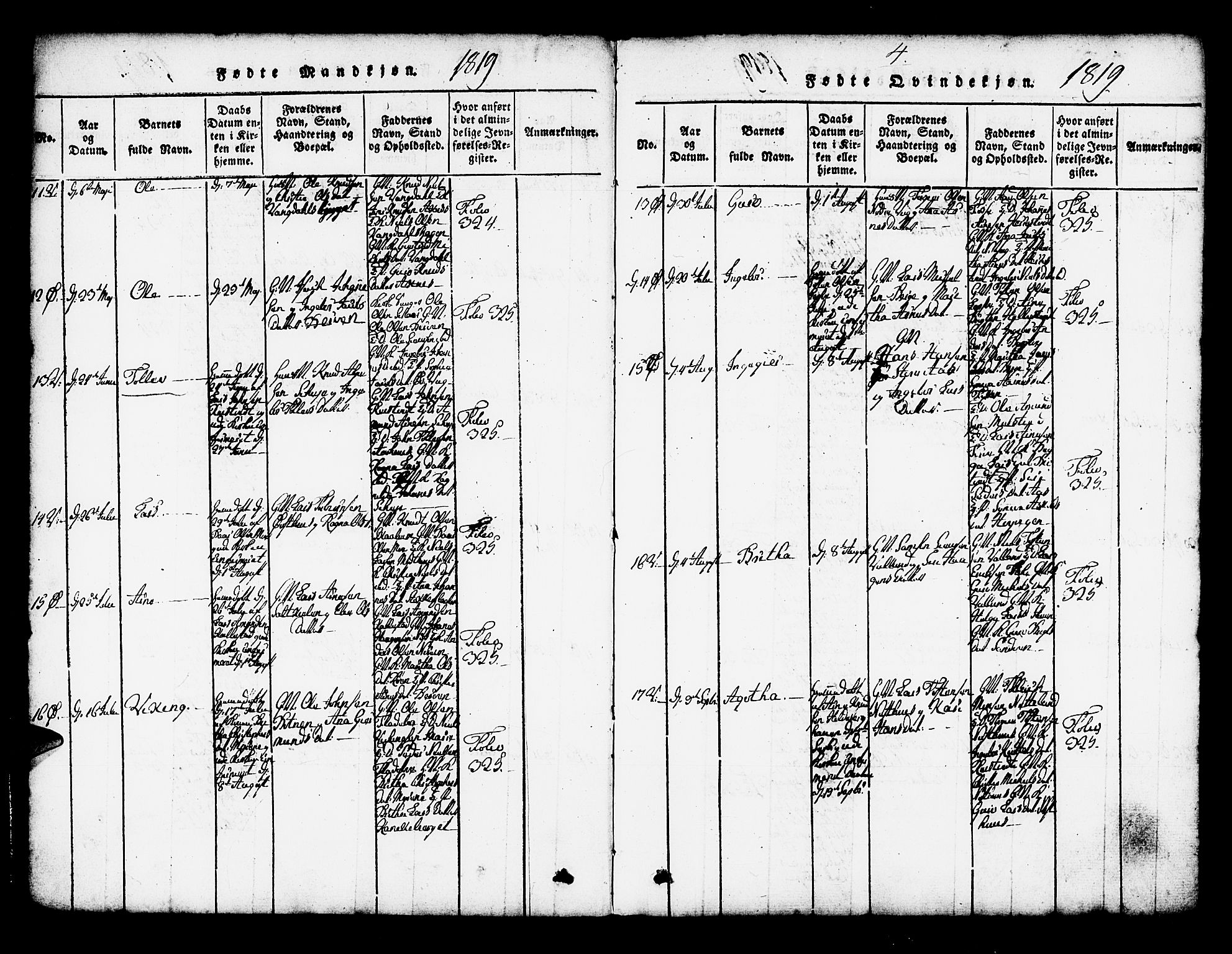 Kvam sokneprestembete, AV/SAB-A-76201/H/Haa: Parish register (official) no. A 6, 1818-1832, p. 4