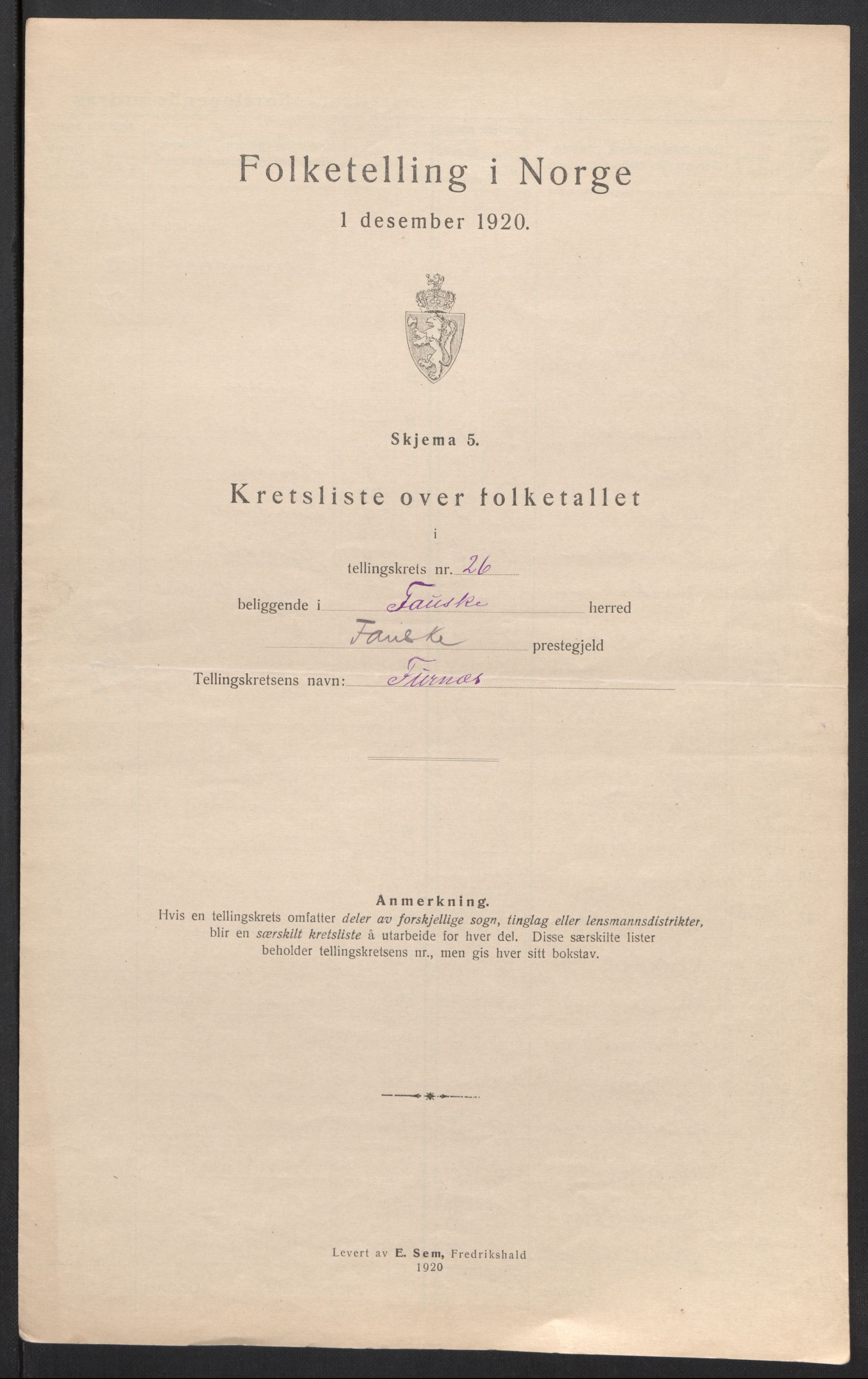 SAT, 1920 census for Fauske, 1920, p. 81