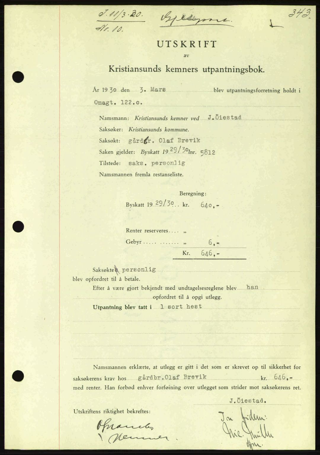 Kristiansund byfogd, AV/SAT-A-4587/A/27: Mortgage book no. 23, 1929-1930, Deed date: 11.03.1930