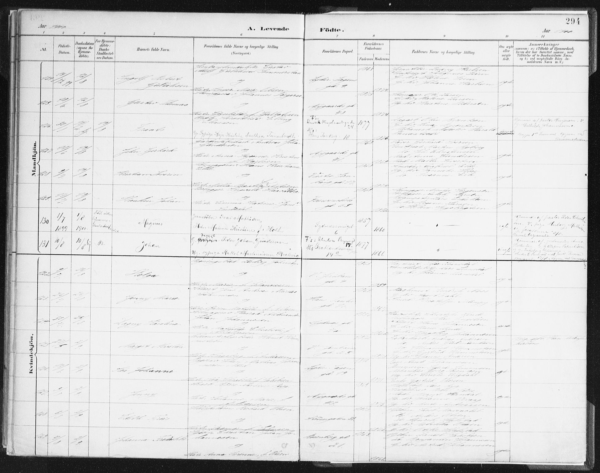 Johanneskirken sokneprestembete, SAB/A-76001/H/Haa/L0001: Parish register (official) no. A 1, 1885-1900, p. 294