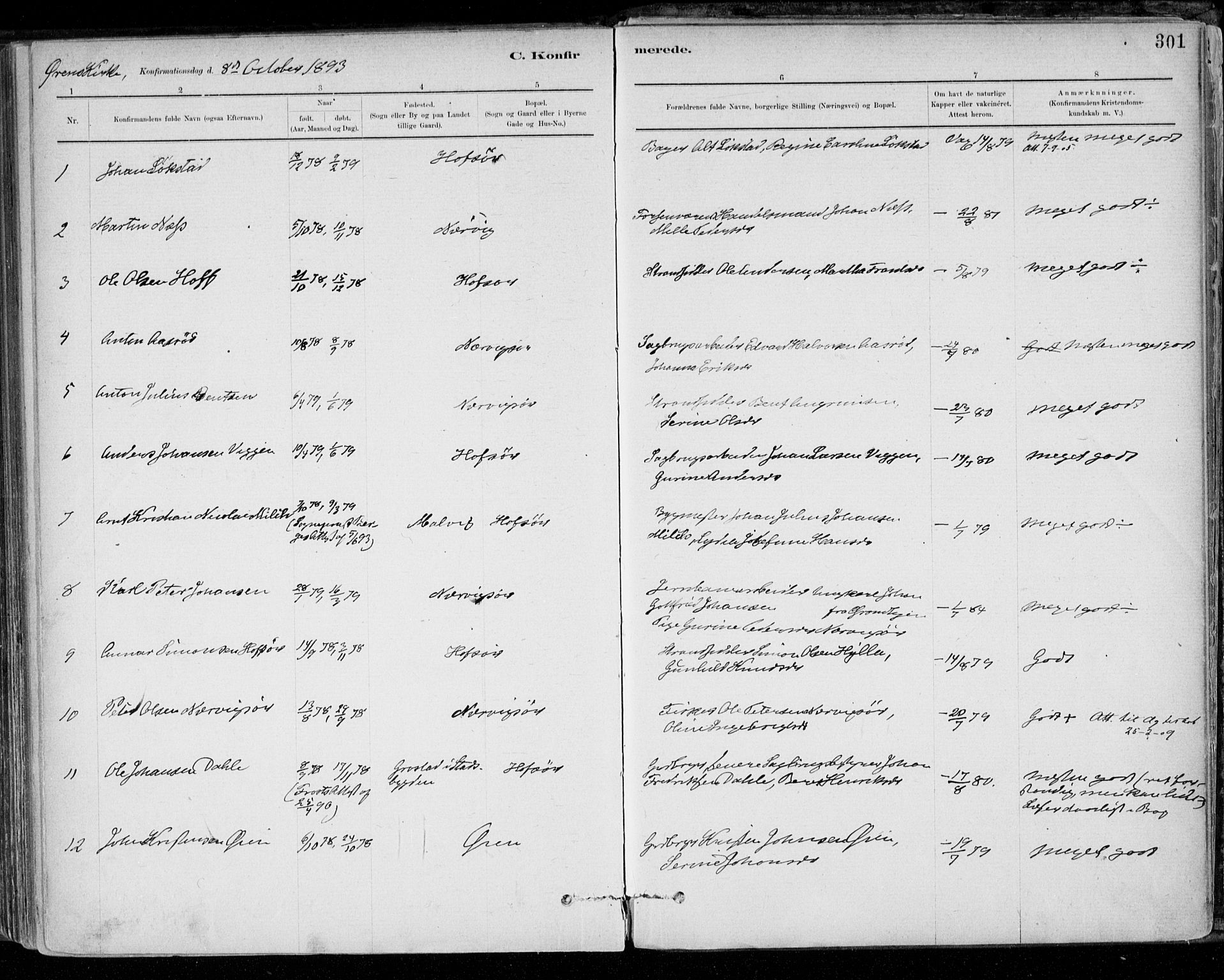 Ministerialprotokoller, klokkerbøker og fødselsregistre - Sør-Trøndelag, SAT/A-1456/668/L0809: Parish register (official) no. 668A09, 1881-1895, p. 301