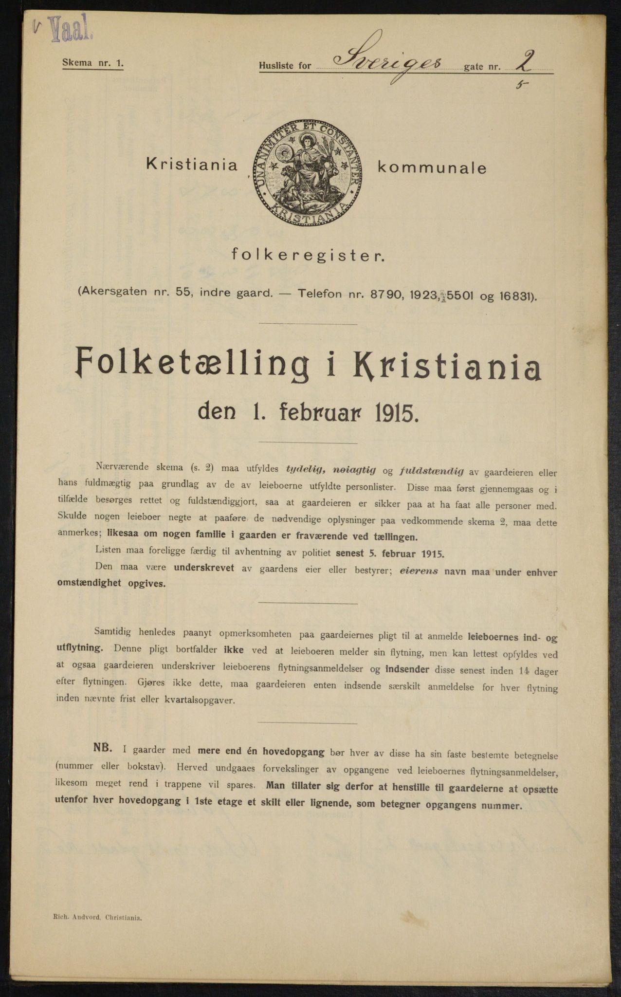 OBA, Municipal Census 1915 for Kristiania, 1915, p. 106023