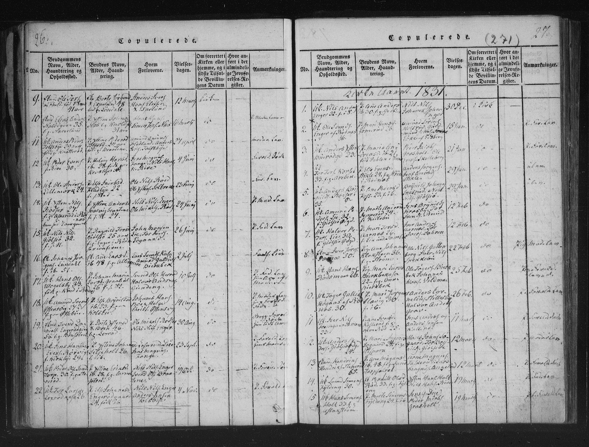 Aremark prestekontor Kirkebøker, AV/SAO-A-10899/F/Fc/L0001: Parish register (official) no. III 1, 1814-1834, p. 26-27