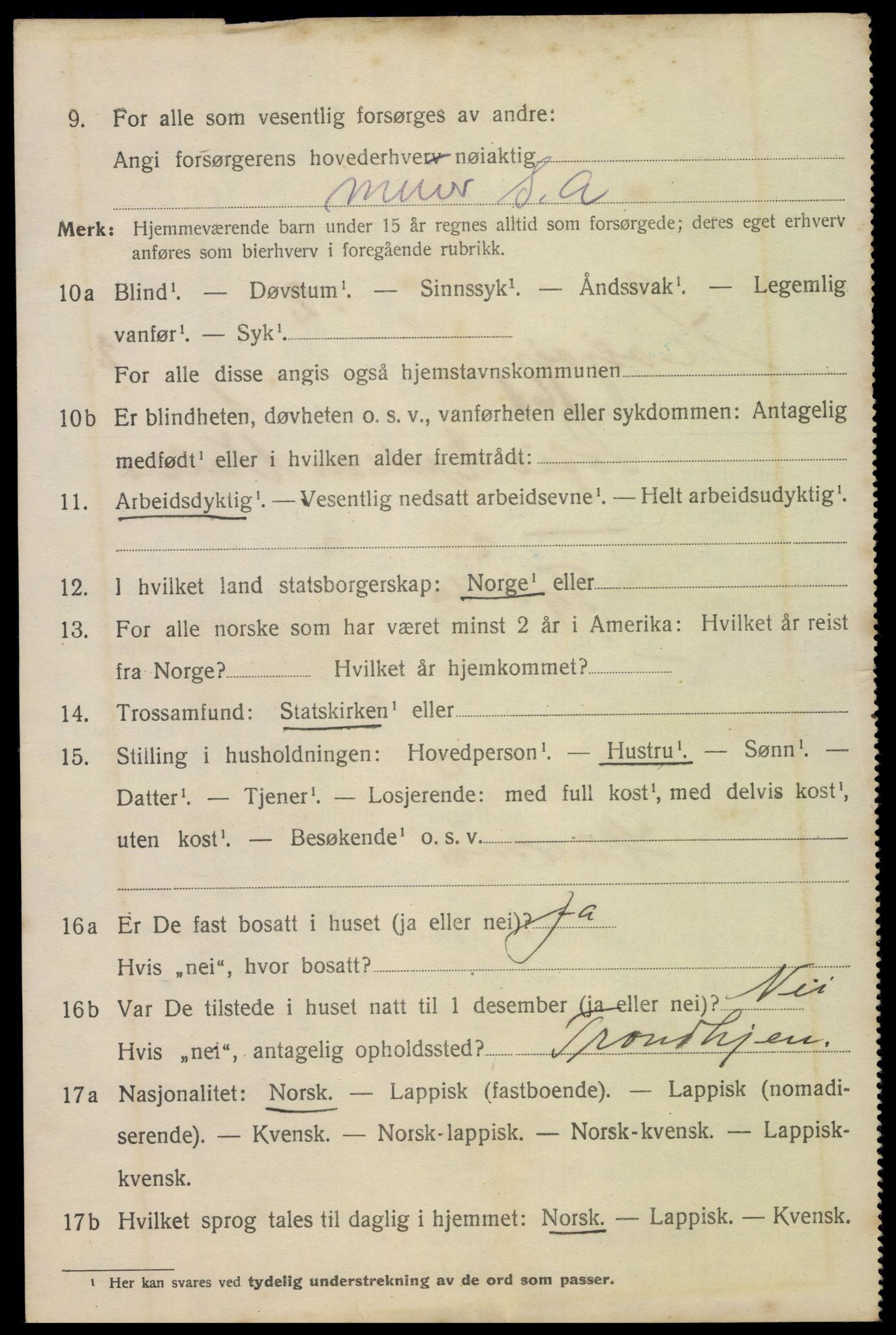 SAT, 1920 census for Mosjøen, 1920, p. 5375