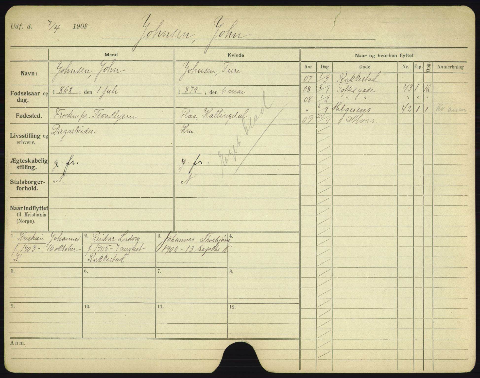 Oslo folkeregister, Registerkort, SAO/A-11715/F/Fa/Fac/L0005: Menn, 1906-1914, p. 902a