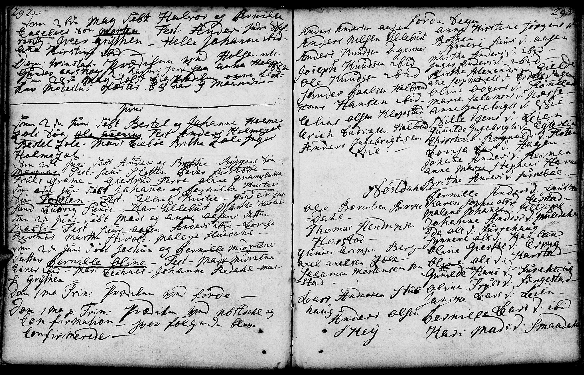 Førde sokneprestembete, AV/SAB-A-79901/H/Haa/Haaa/L0004: Parish register (official) no. A 4, 1781-1803, p. 292-293