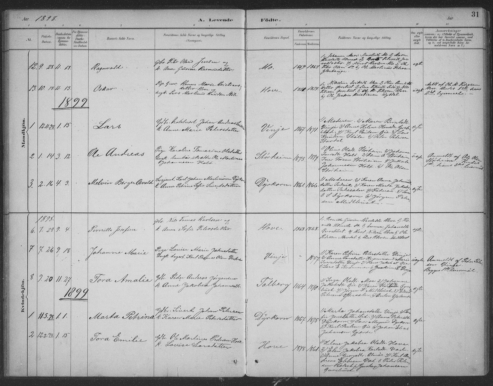 Ministerialprotokoller, klokkerbøker og fødselsregistre - Møre og Romsdal, SAT/A-1454/521/L0299: Parish register (official) no. 521A01, 1882-1907, p. 31