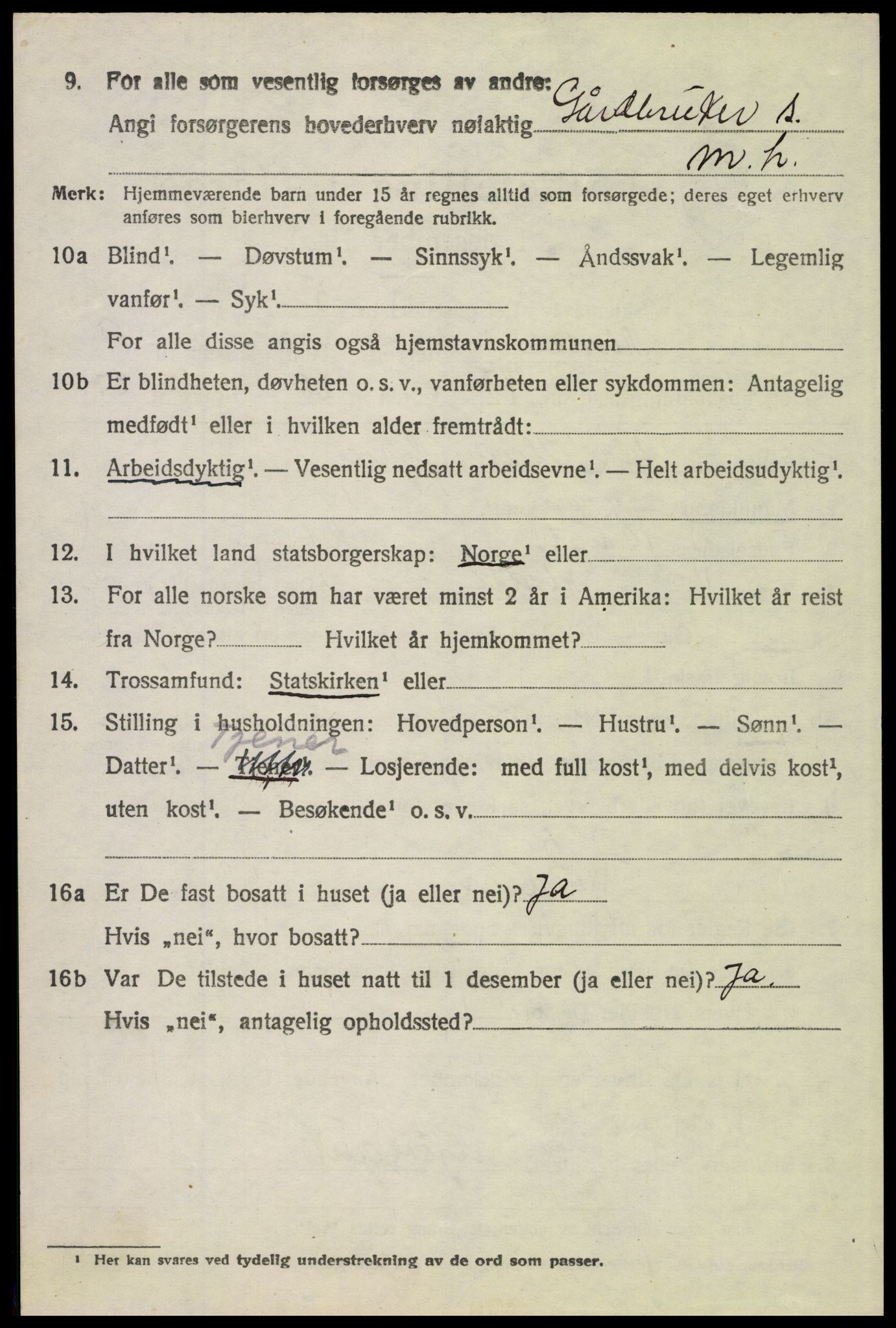 SAH, 1920 census for Alvdal, 1920, p. 5453