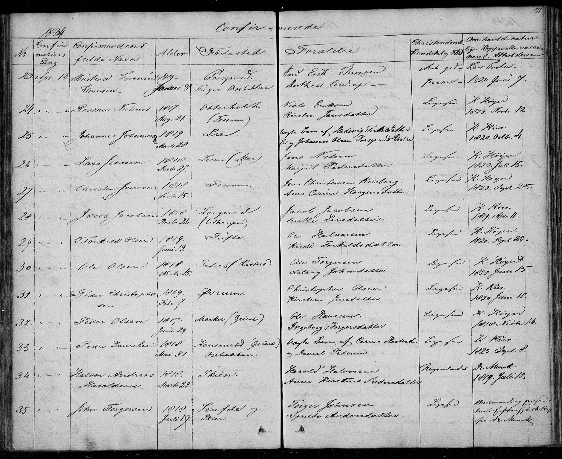 Gjerpen kirkebøker, AV/SAKO-A-265/F/Fa/L0006: Parish register (official) no. I 6, 1829-1834, p. 171