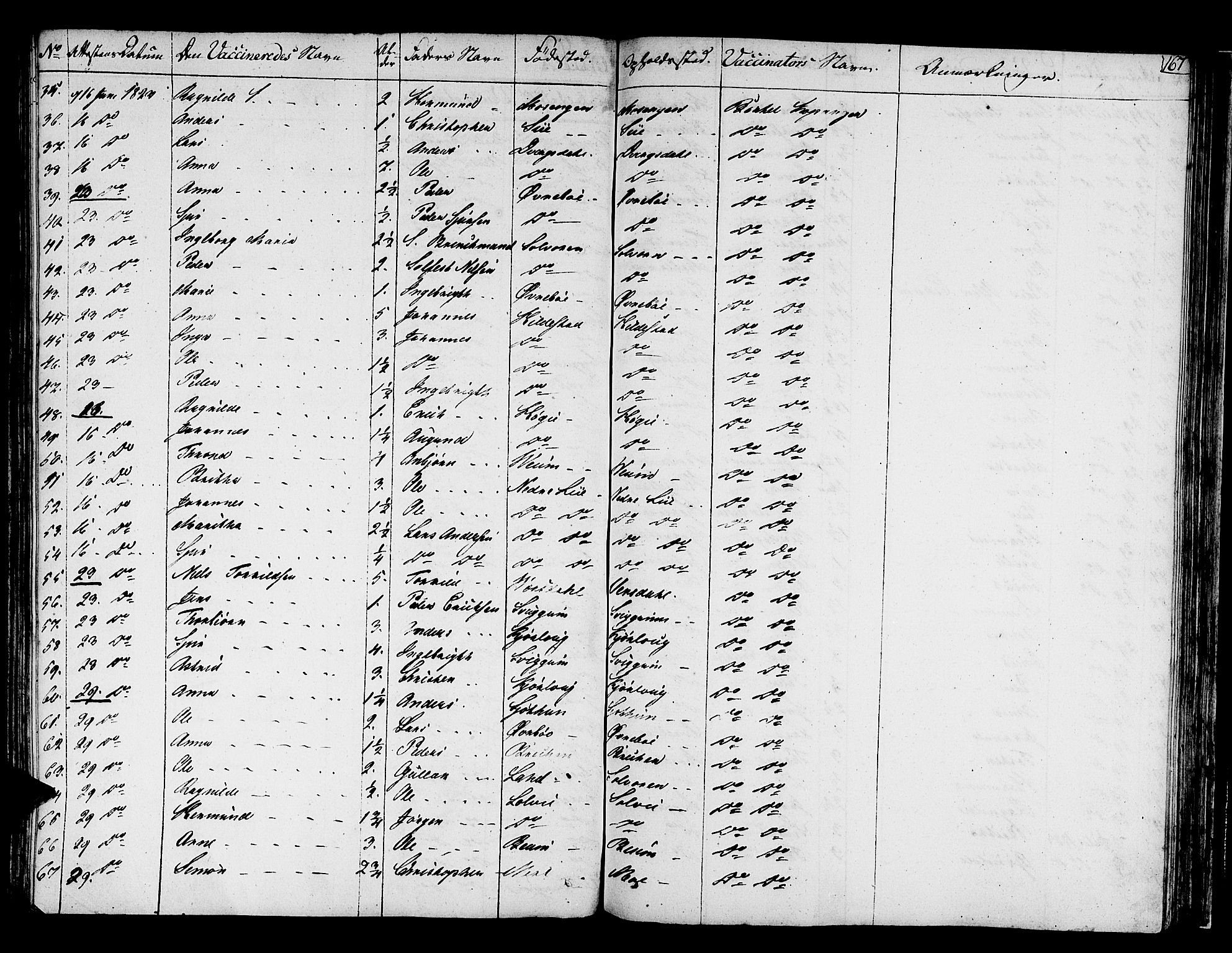 Hafslo sokneprestembete, SAB/A-80301/H/Haa/Haaa/L0004: Parish register (official) no. A 4, 1821-1834, p. 167