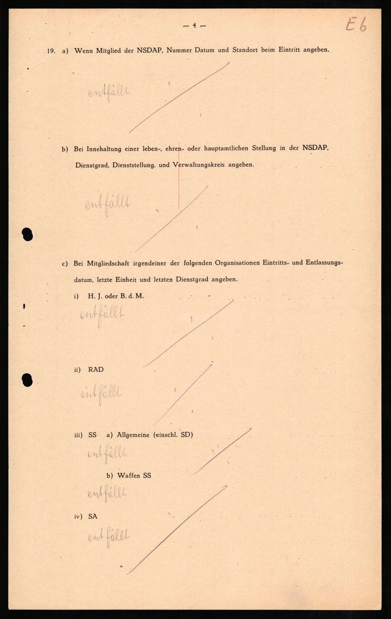 Forsvaret, Forsvarets overkommando II, AV/RA-RAFA-3915/D/Db/L0007: CI Questionaires. Tyske okkupasjonsstyrker i Norge. Tyskere., 1945-1946, p. 7