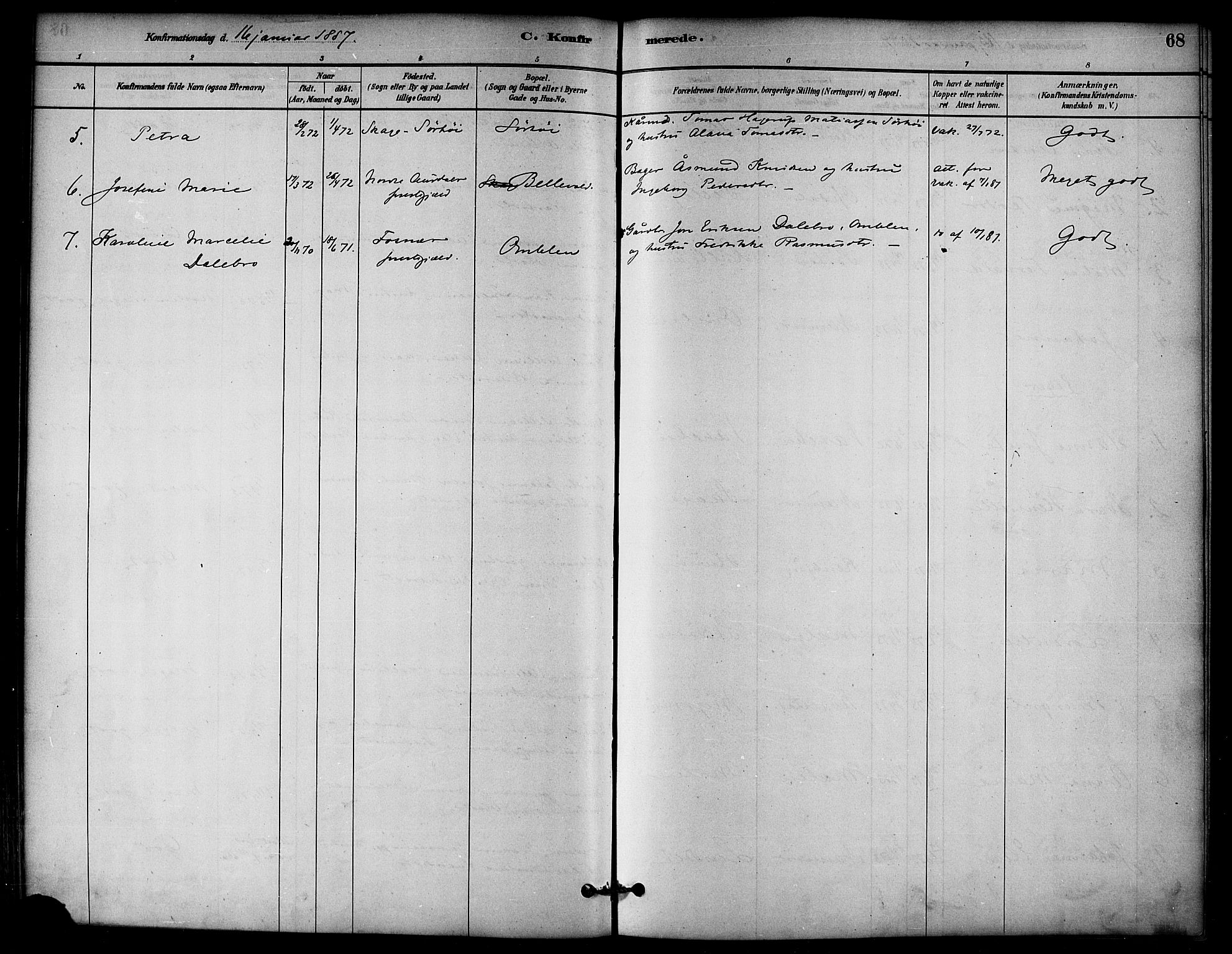 Ministerialprotokoller, klokkerbøker og fødselsregistre - Nord-Trøndelag, SAT/A-1458/766/L0563: Parish register (official) no. 767A01, 1881-1899, p. 68