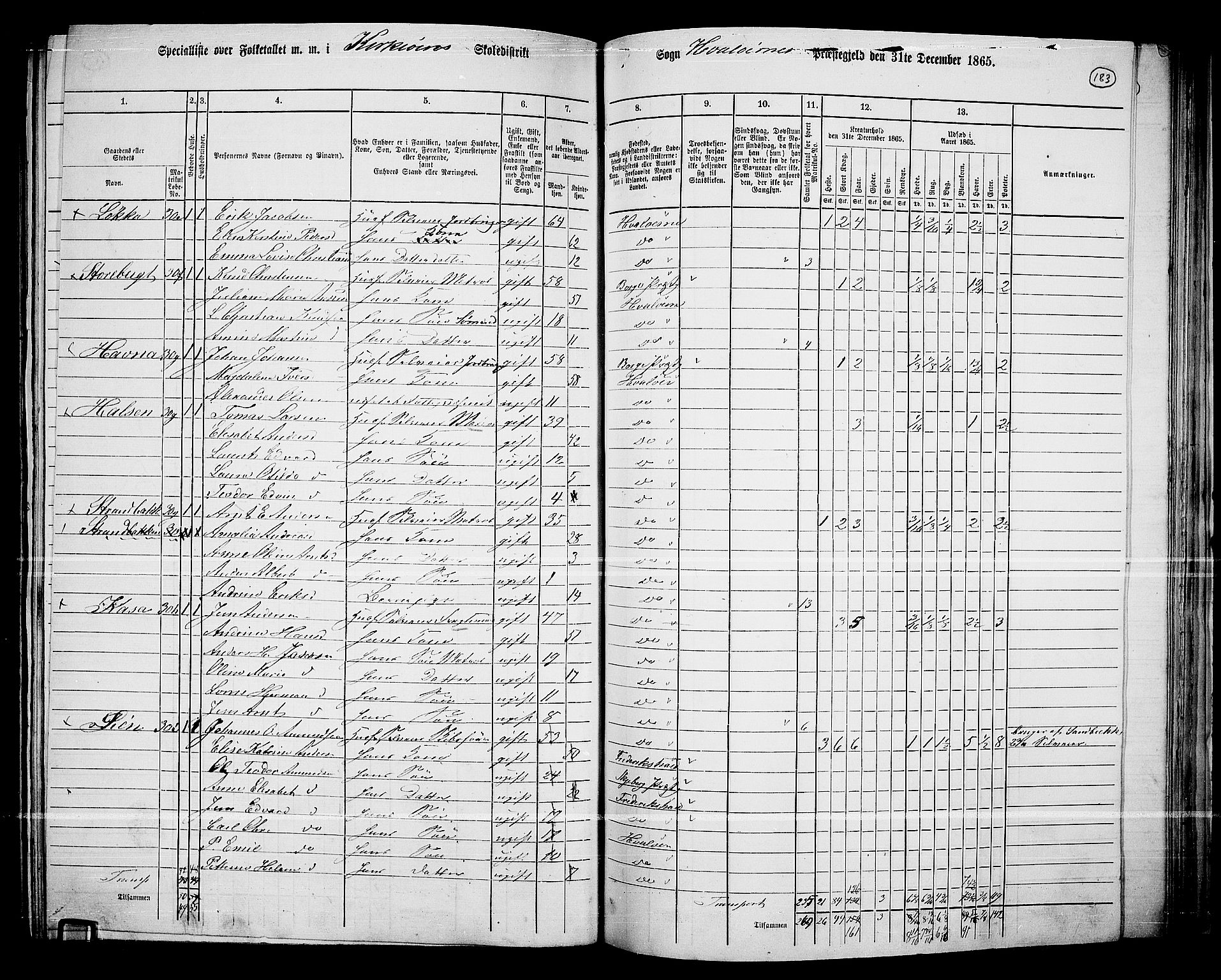 RA, 1865 census for Hvaler, 1865, p. 26