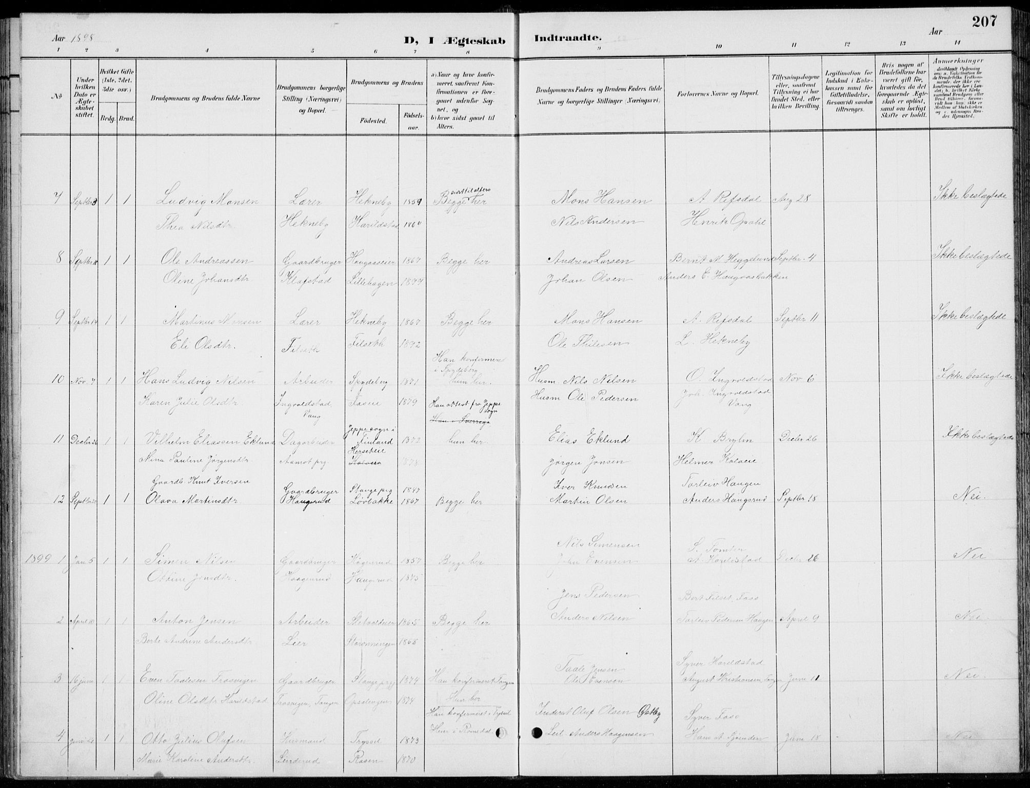 Romedal prestekontor, AV/SAH-PREST-004/L/L0013: Parish register (copy) no. 13, 1896-1937, p. 207