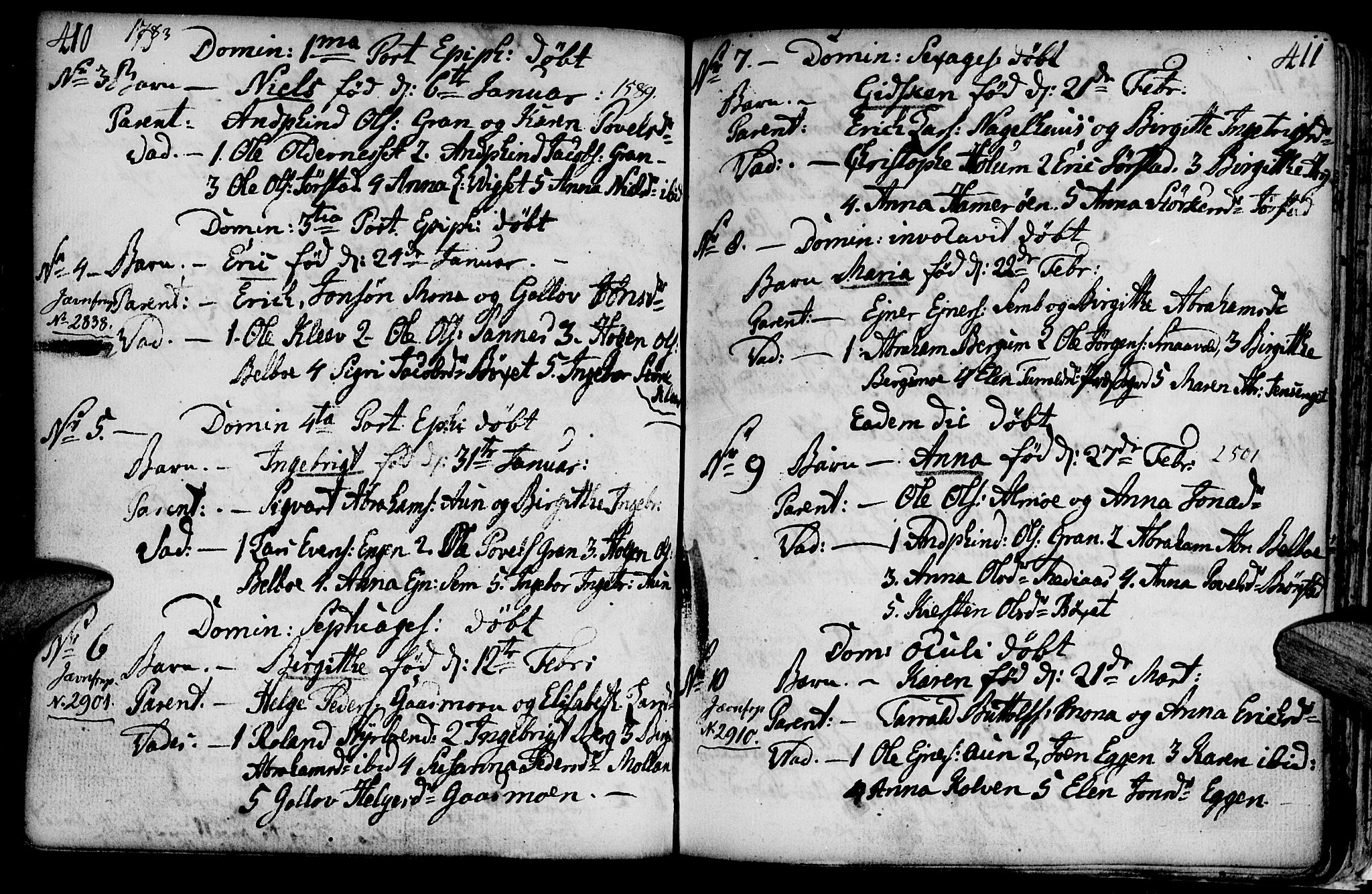 Ministerialprotokoller, klokkerbøker og fødselsregistre - Nord-Trøndelag, SAT/A-1458/749/L0467: Parish register (official) no. 749A01, 1733-1787, p. 410-411