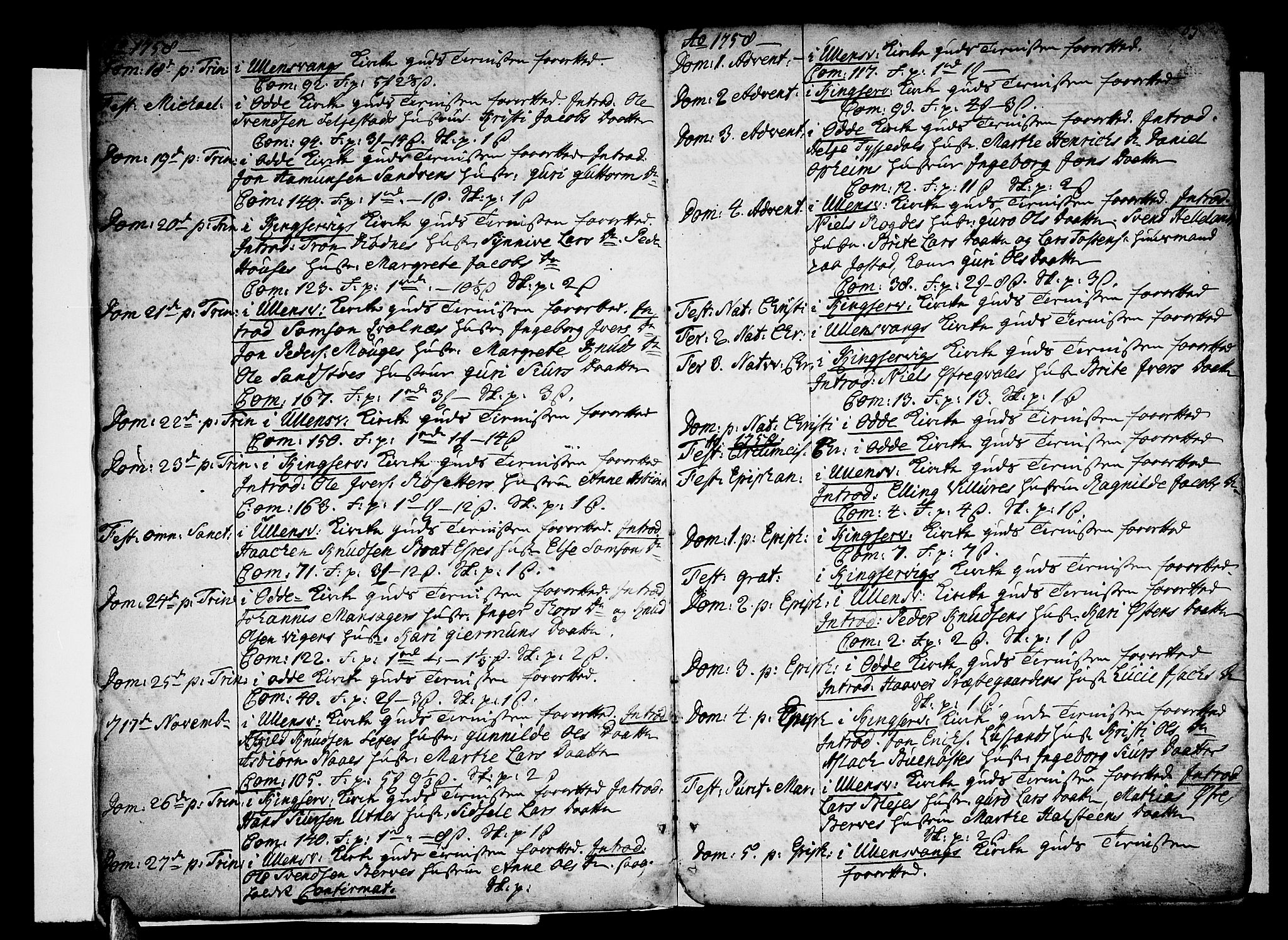 Ullensvang sokneprestembete, AV/SAB-A-78701/H/Haa: Parish register (official) no. A 6 /1, 1758-1788, p. 3