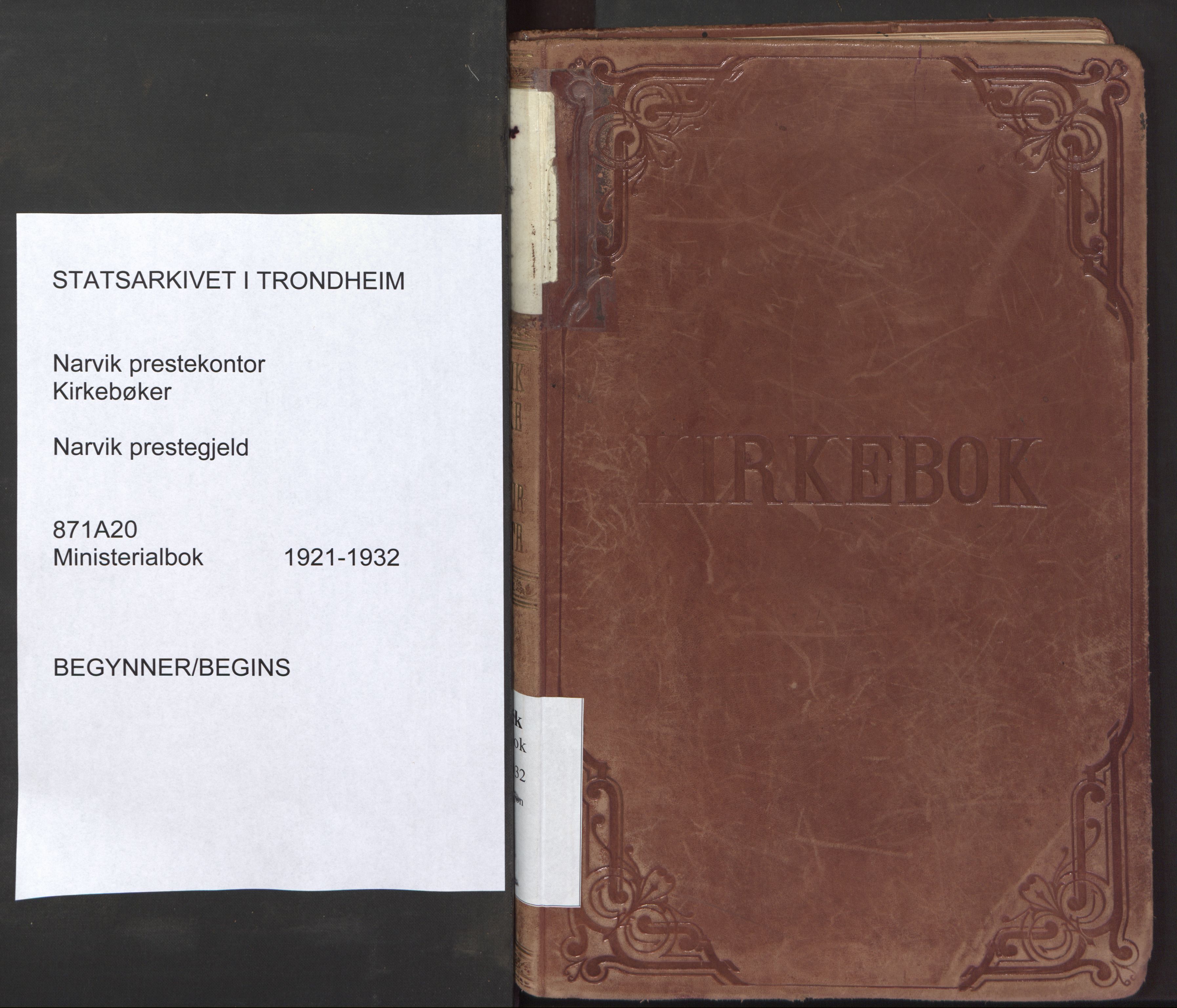 Ministerialprotokoller, klokkerbøker og fødselsregistre - Nordland, SAT/A-1459/871/L1004: Parish register (official) no. 871A20, 1921-1932