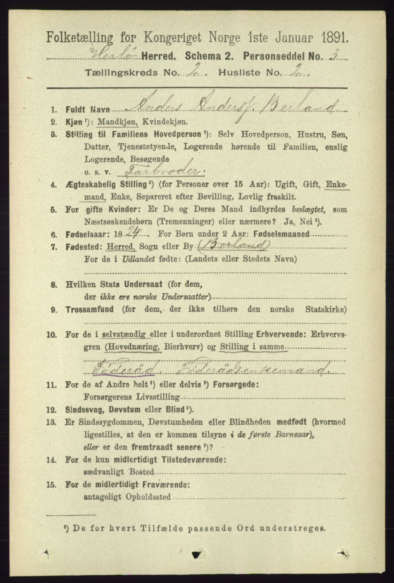 RA, 1891 census for 1258 Herdla, 1891, p. 548