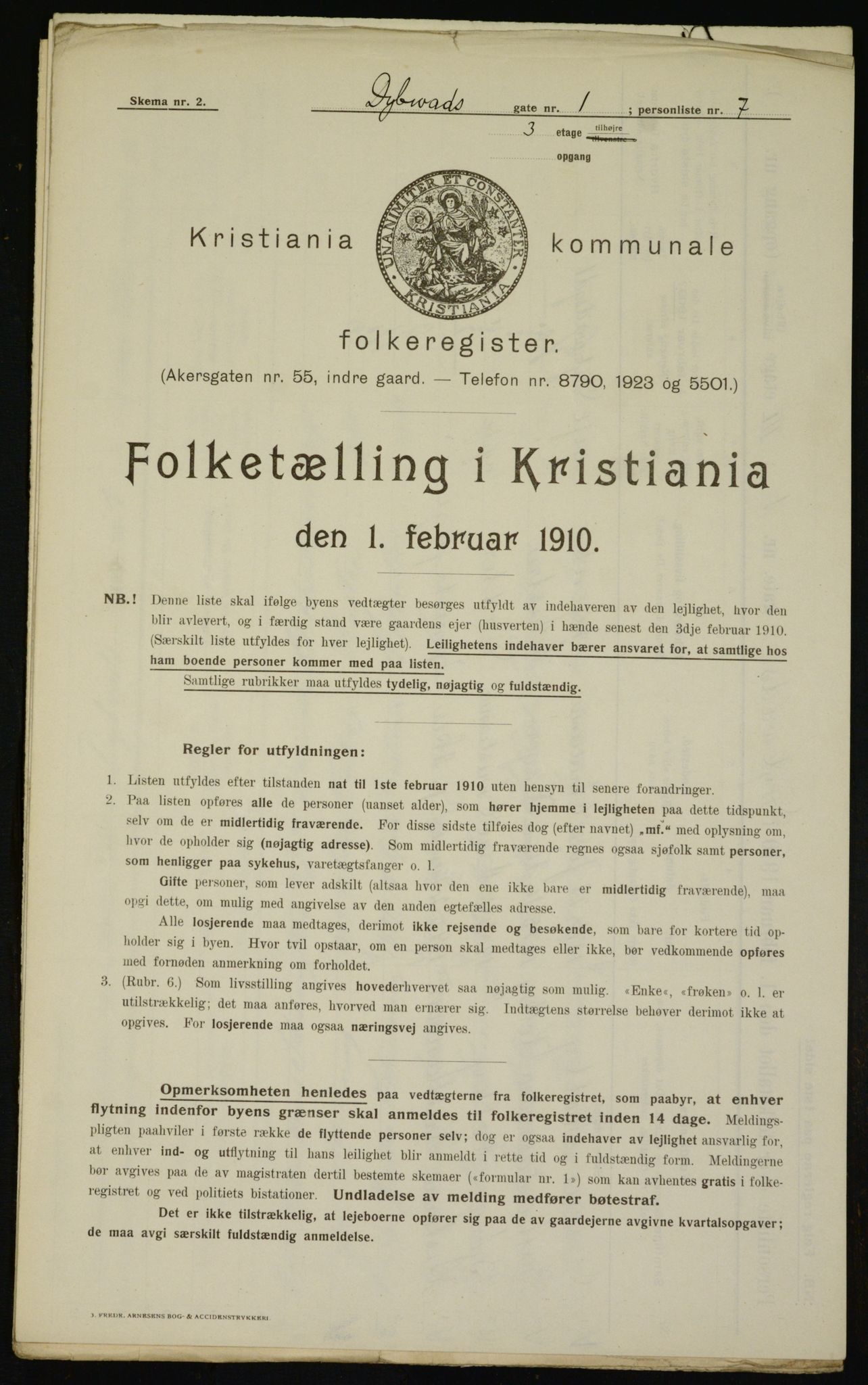 OBA, Municipal Census 1910 for Kristiania, 1910, p. 16544