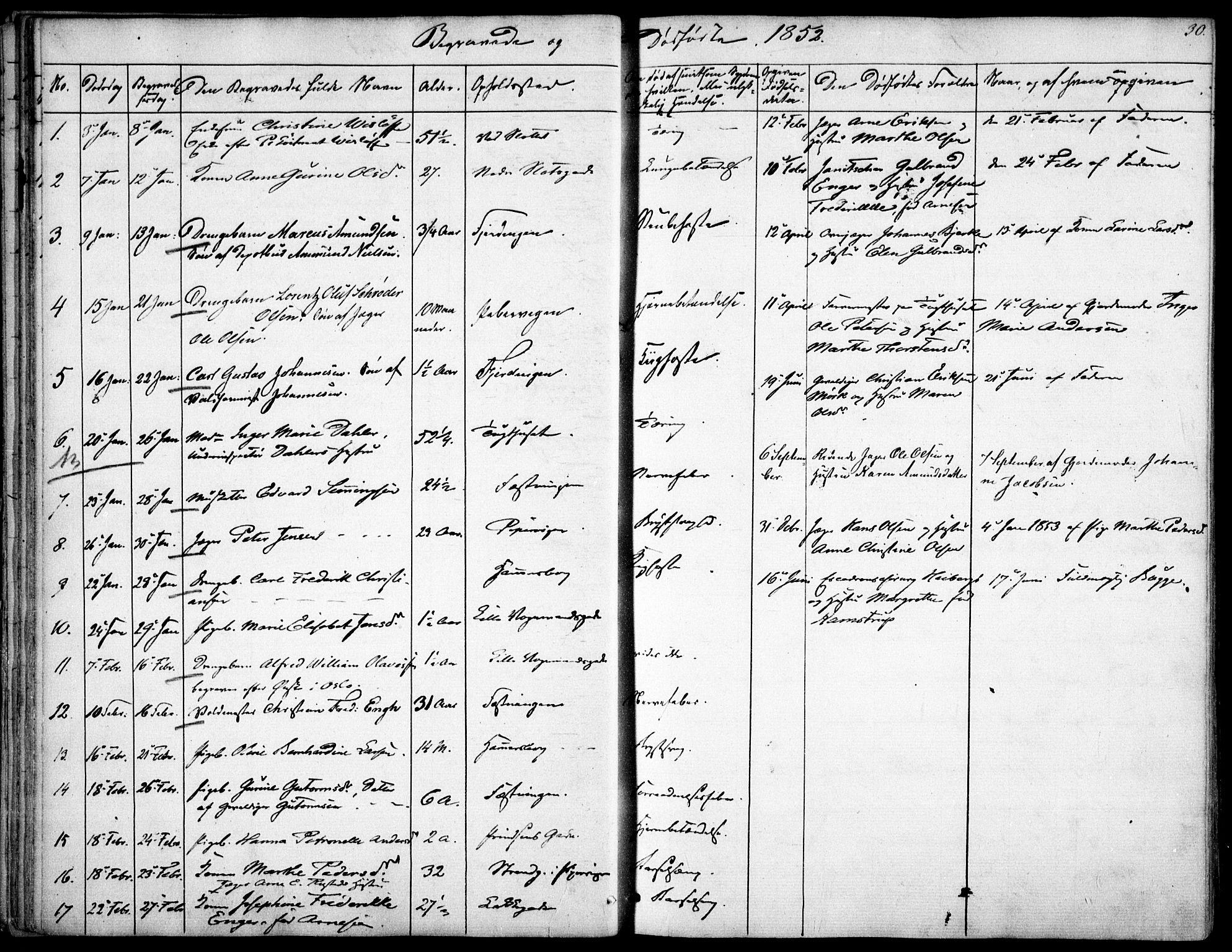 Garnisonsmenigheten Kirkebøker, SAO/A-10846/F/Fa/L0009: Parish register (official) no. 9, 1842-1859, p. 30