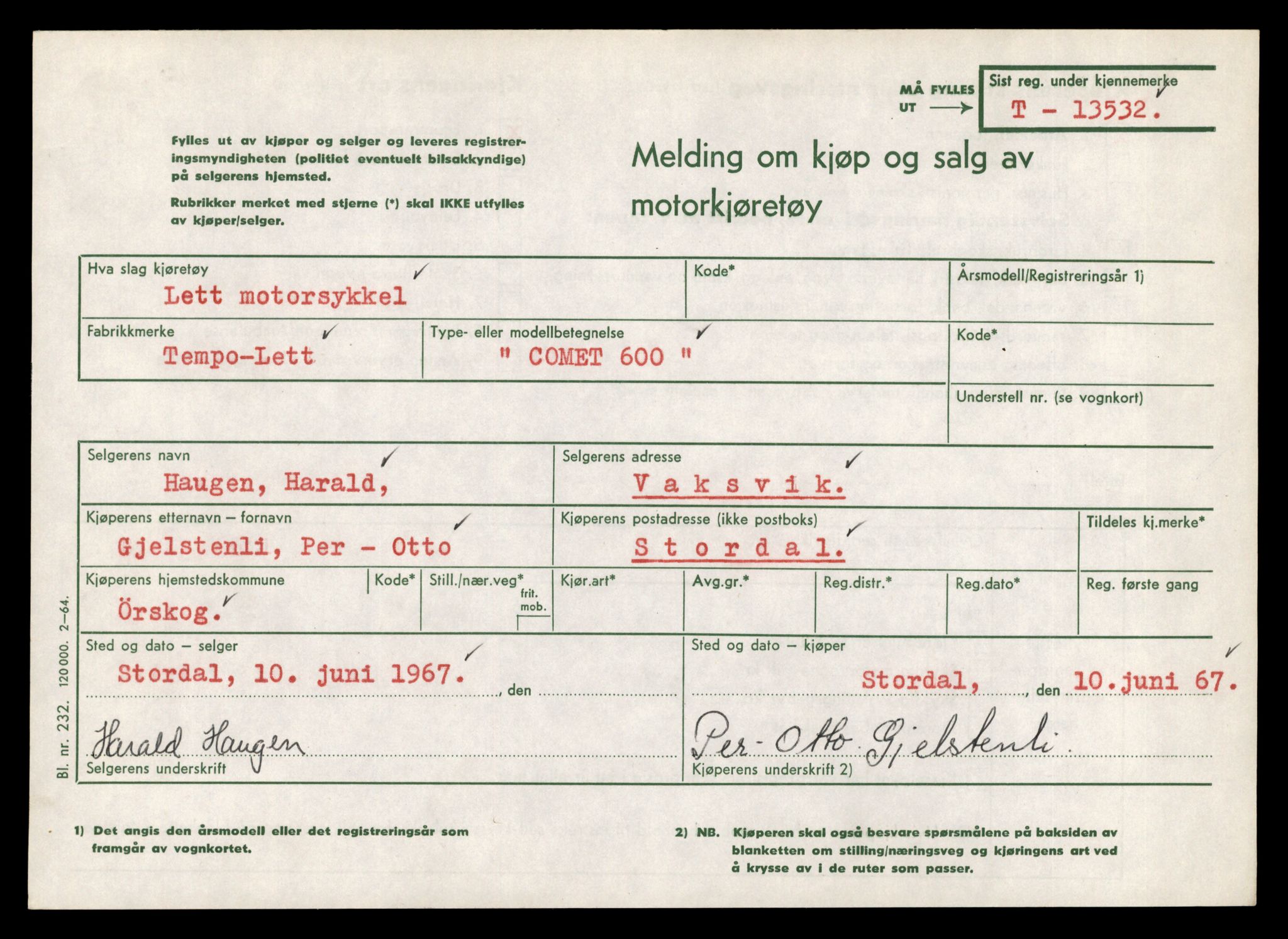 Møre og Romsdal vegkontor - Ålesund trafikkstasjon, AV/SAT-A-4099/F/Fe/L0040: Registreringskort for kjøretøy T 13531 - T 13709, 1927-1998, p. 55
