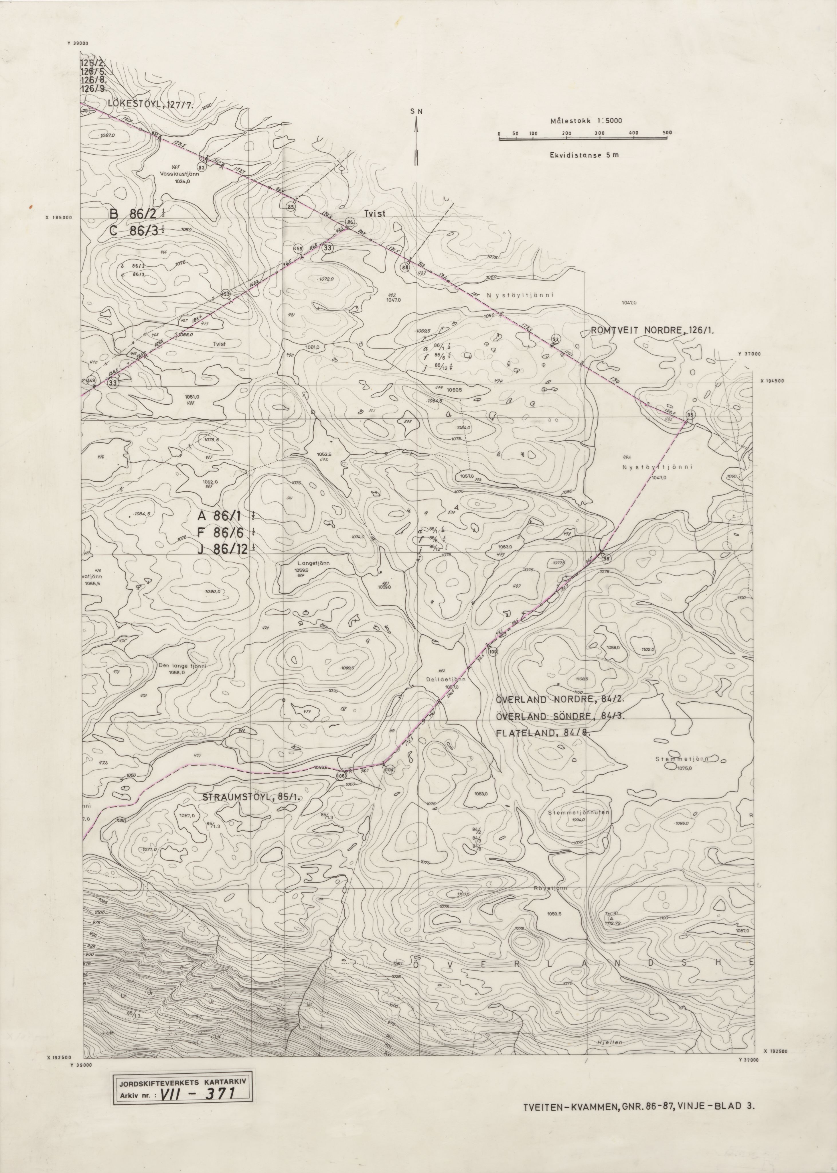 Jordskifteverkets kartarkiv, RA/S-3929/T, 1859-1988, p. 522