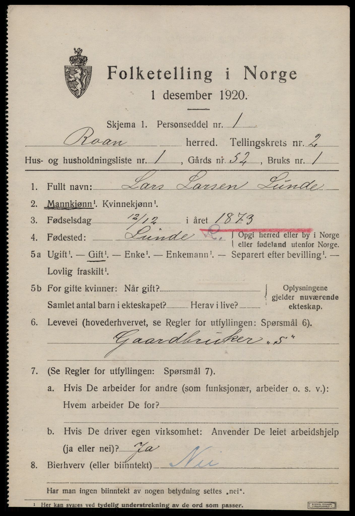 SAT, 1920 census for Roan, 1920, p. 1747