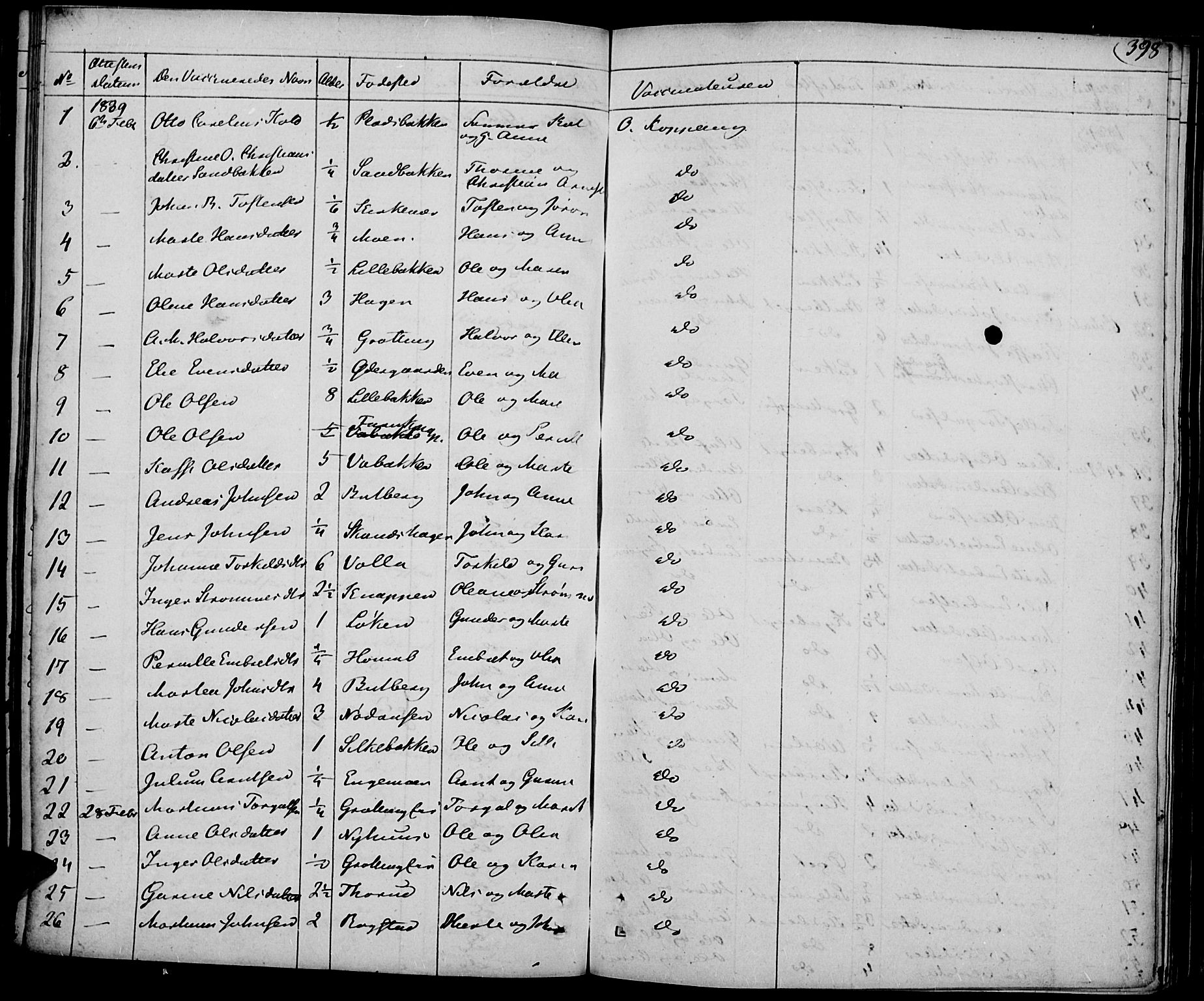 Elverum prestekontor, SAH/PREST-044/H/Ha/Haa/L0008: Parish register (official) no. 8, 1830-1842, p. 398