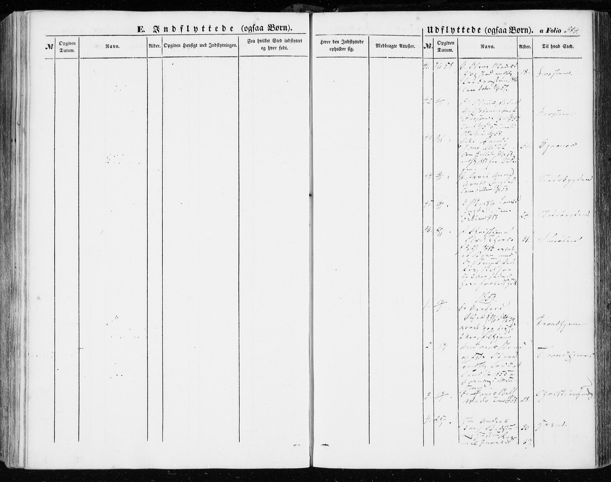 Ministerialprotokoller, klokkerbøker og fødselsregistre - Sør-Trøndelag, SAT/A-1456/634/L0530: Parish register (official) no. 634A06, 1852-1860, p. 384