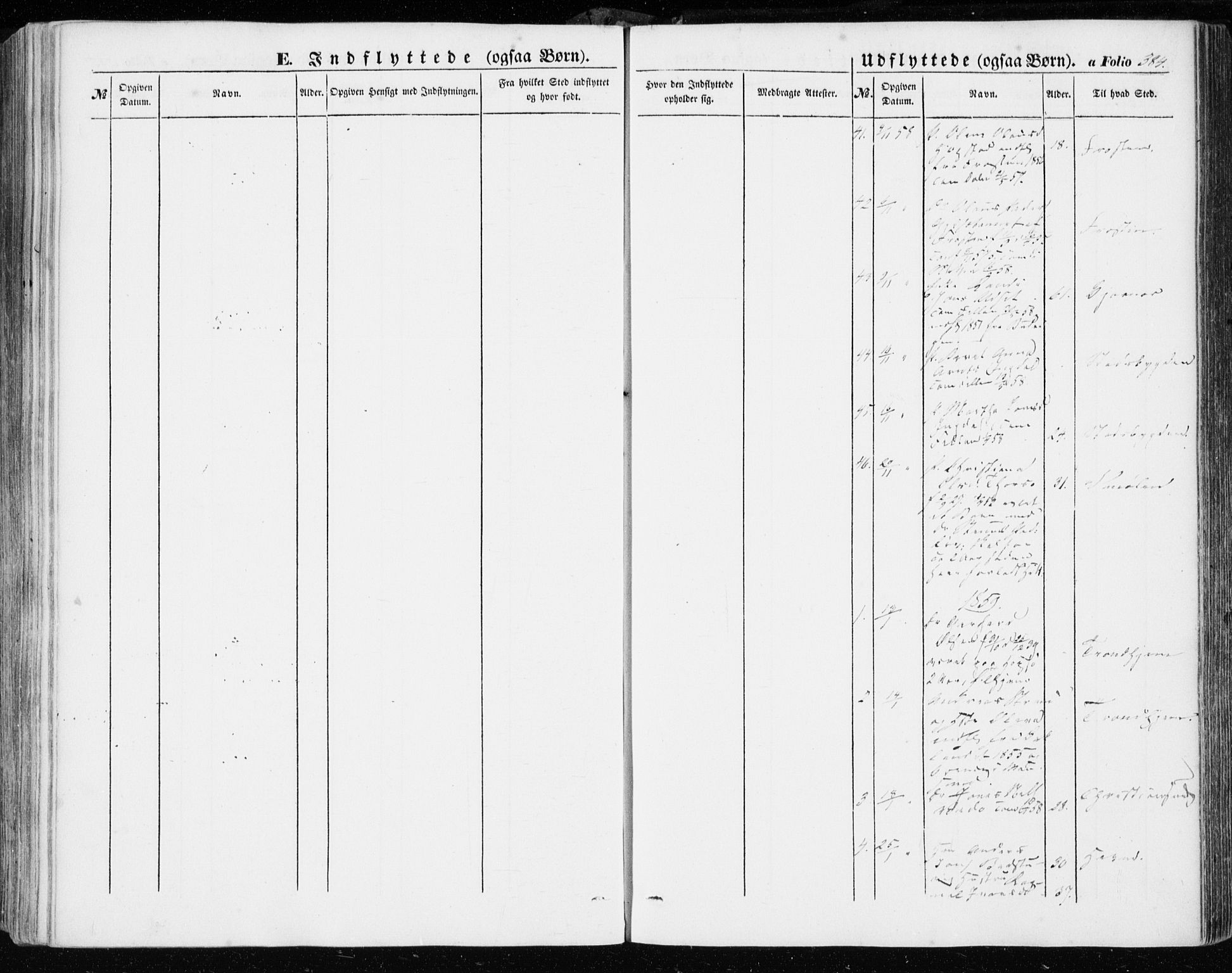 Ministerialprotokoller, klokkerbøker og fødselsregistre - Sør-Trøndelag, AV/SAT-A-1456/634/L0530: Parish register (official) no. 634A06, 1852-1860, p. 384