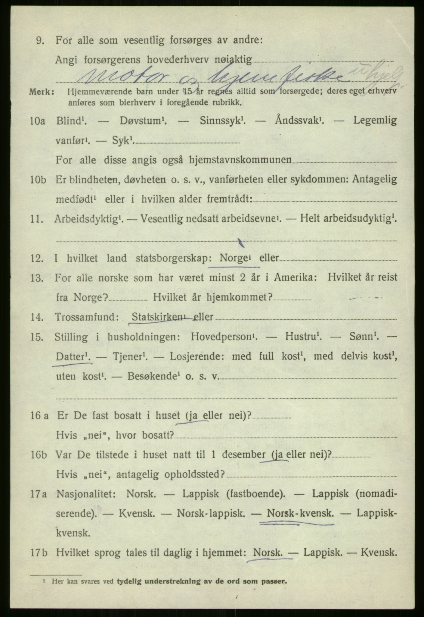 SATØ, 1920 census for Sørfjord, 1920, p. 1073