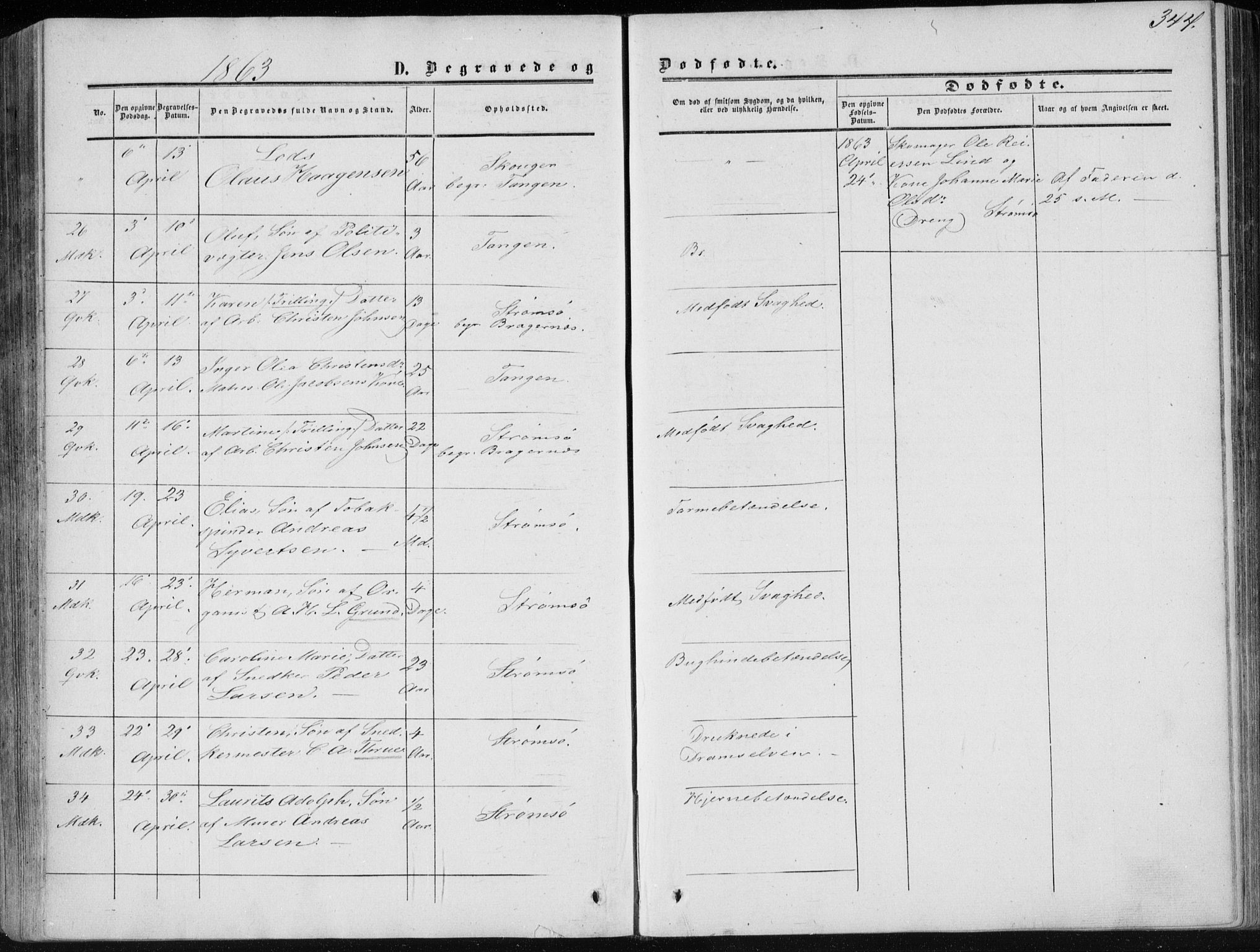 Strømsø kirkebøker, AV/SAKO-A-246/F/Fa/L0015: Parish register (official) no. I 15, 1859-1868, p. 344