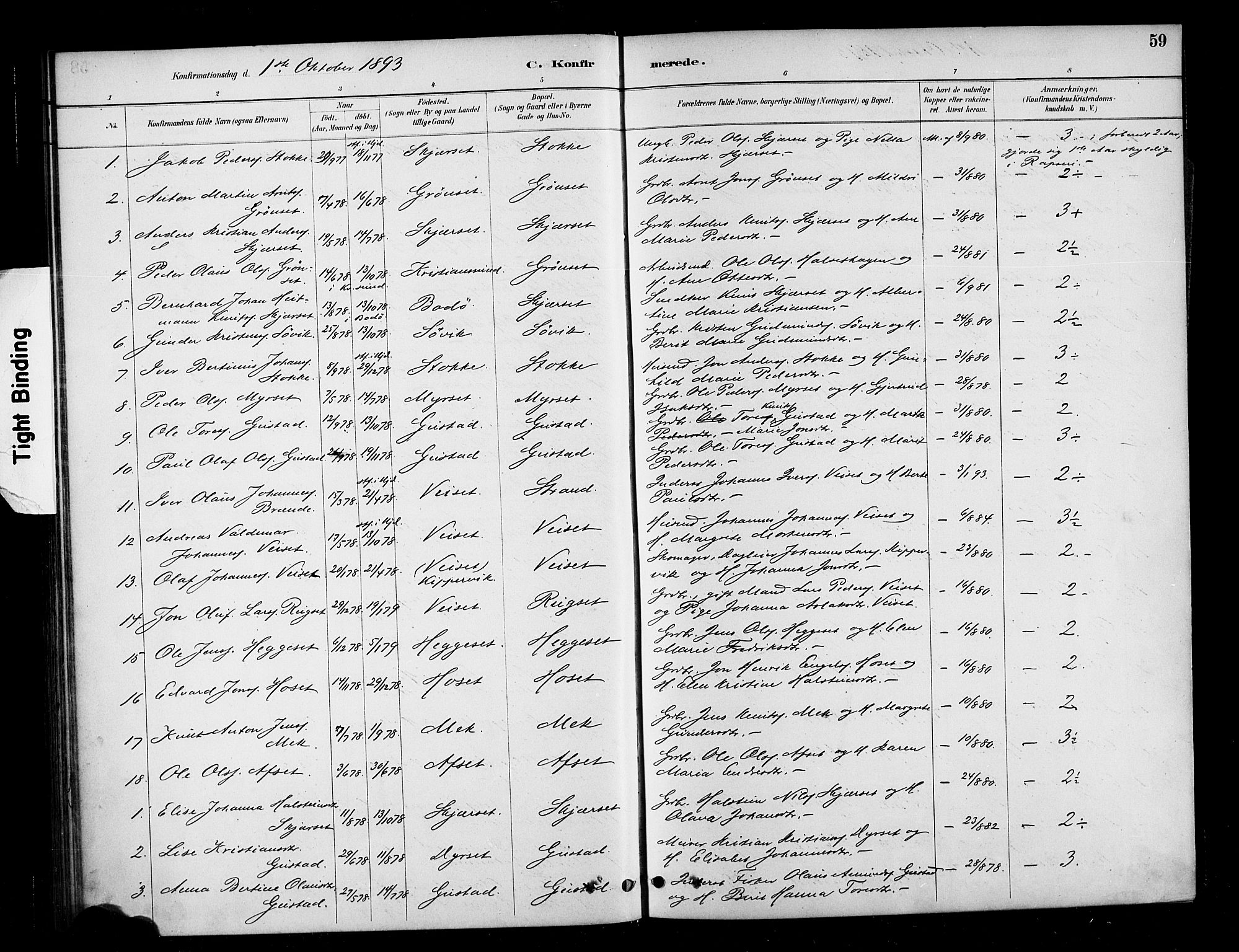 Ministerialprotokoller, klokkerbøker og fødselsregistre - Møre og Romsdal, AV/SAT-A-1454/568/L0809: Parish register (official) no. 568A13, 1884-1900, p. 59