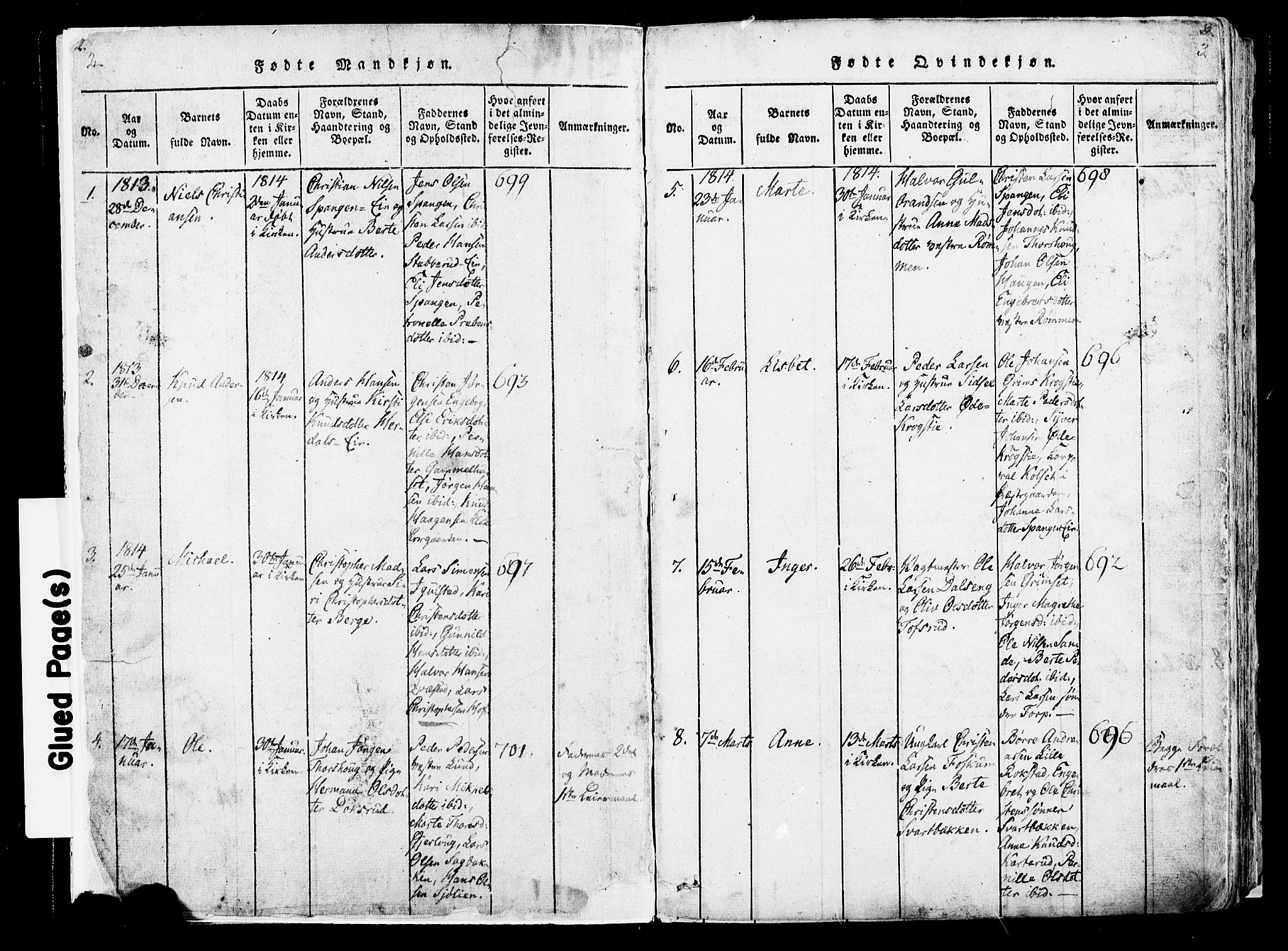 Løten prestekontor, AV/SAH-PREST-022/K/Ka/L0005: Parish register (official) no. 5, 1814-1832, p. 2-3