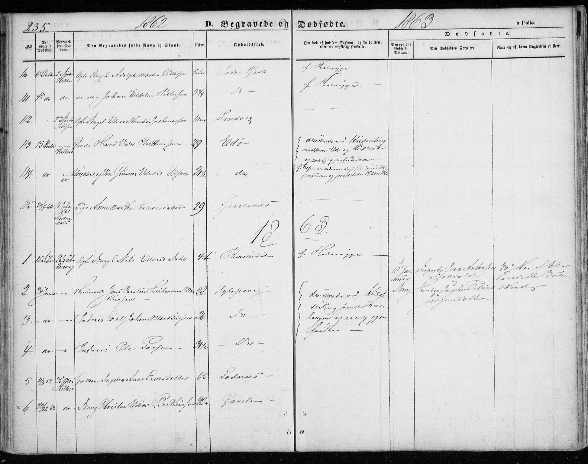 Lenvik sokneprestembete, SATØ/S-1310/H/Ha/Haa/L0007kirke: Parish register (official) no. 7, 1855-1865, p. 235