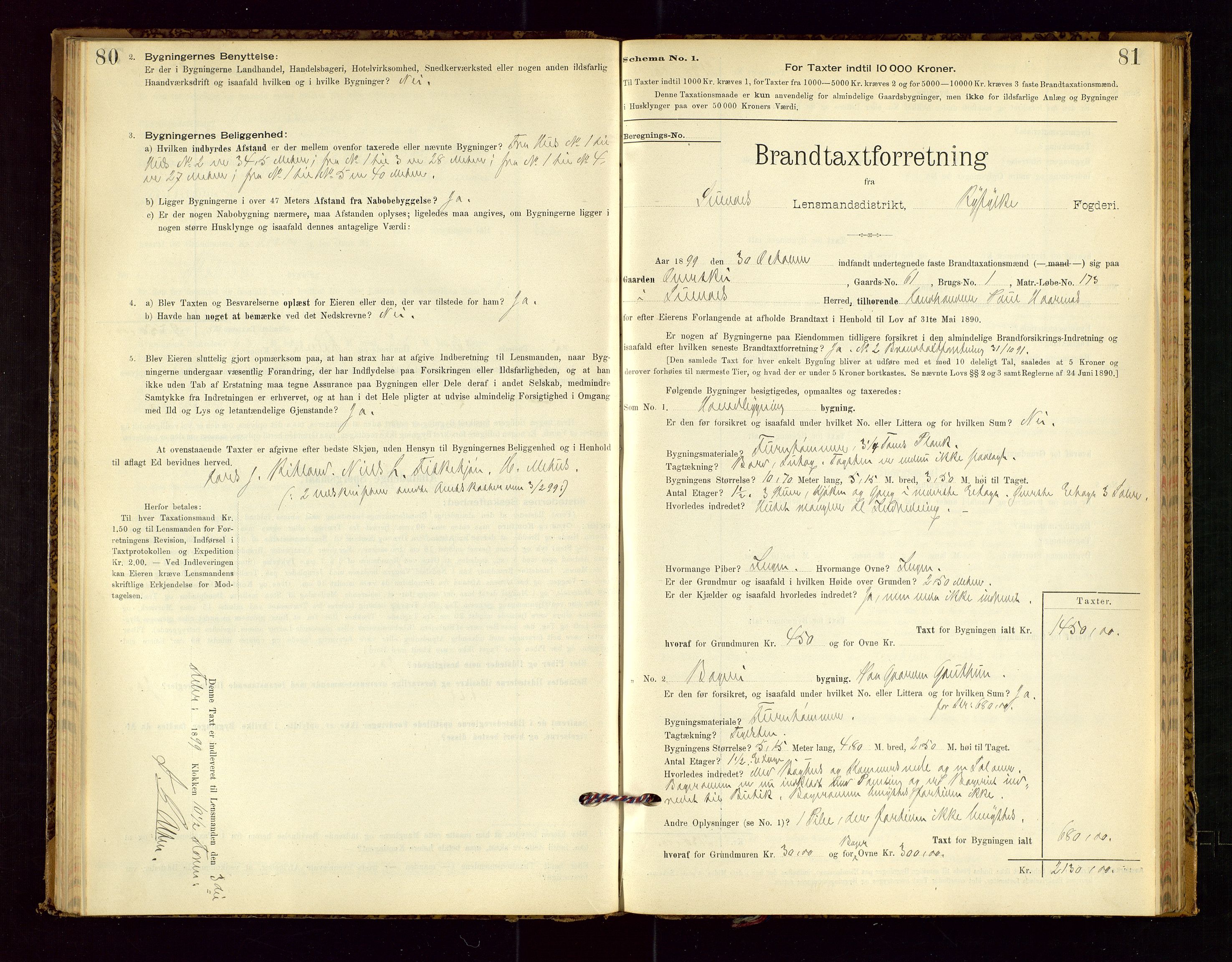 Suldal lensmannskontor, SAST/A-100419/Gob/L0001: "Brandtaxationsprotokol", 1894-1923, p. 80-81