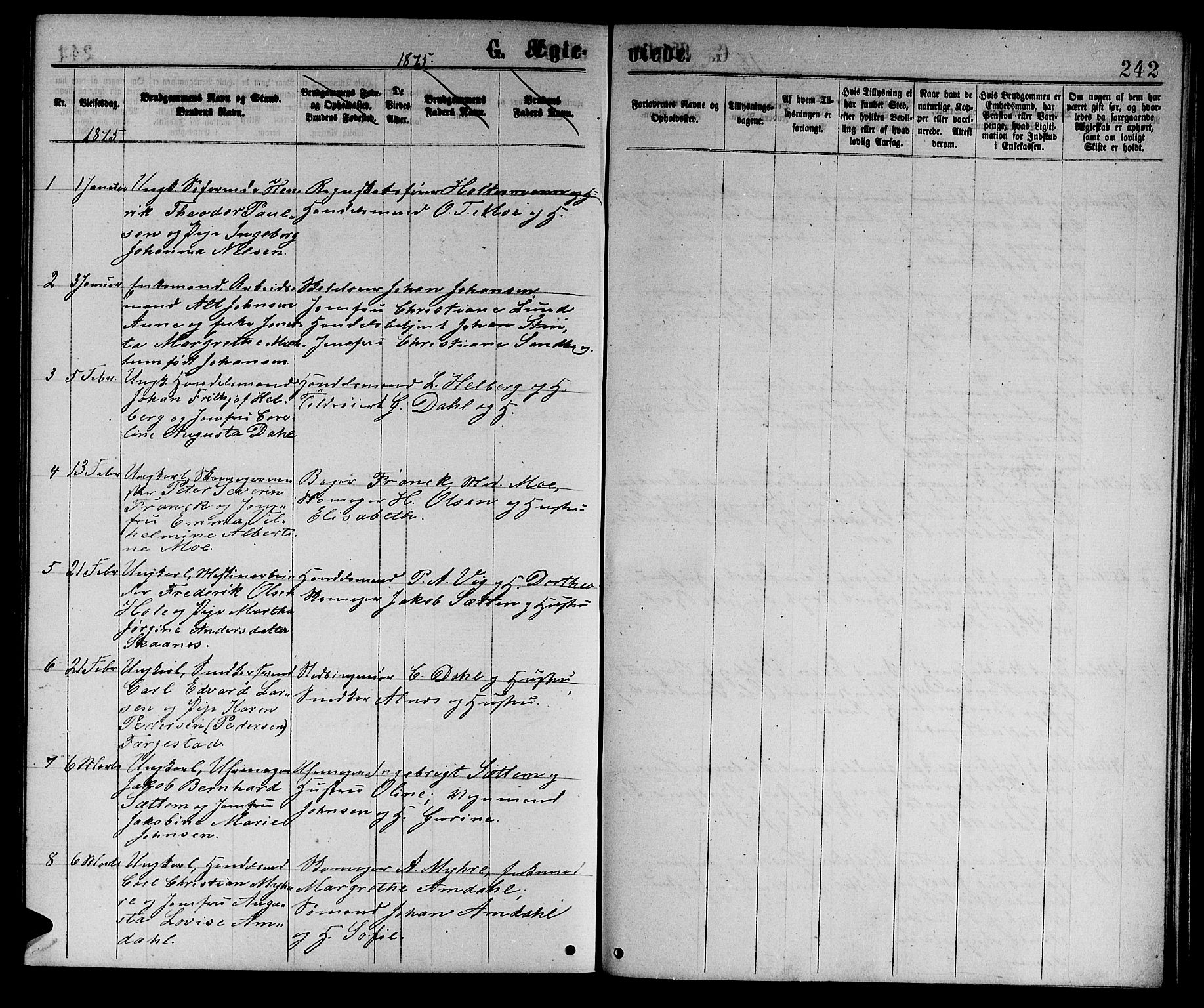 Ministerialprotokoller, klokkerbøker og fødselsregistre - Sør-Trøndelag, SAT/A-1456/601/L0088: Parish register (copy) no. 601C06, 1870-1878, p. 242