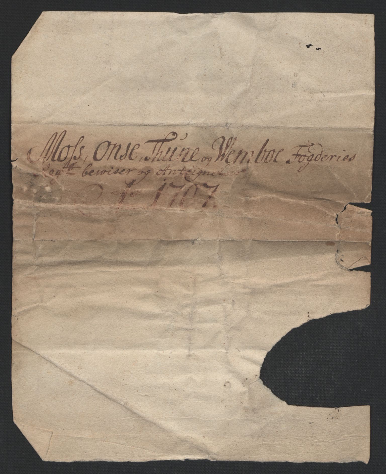 Rentekammeret inntil 1814, Reviderte regnskaper, Fogderegnskap, AV/RA-EA-4092/R04/L0134: Fogderegnskap Moss, Onsøy, Tune, Veme og Åbygge, 1707-1708, p. 3