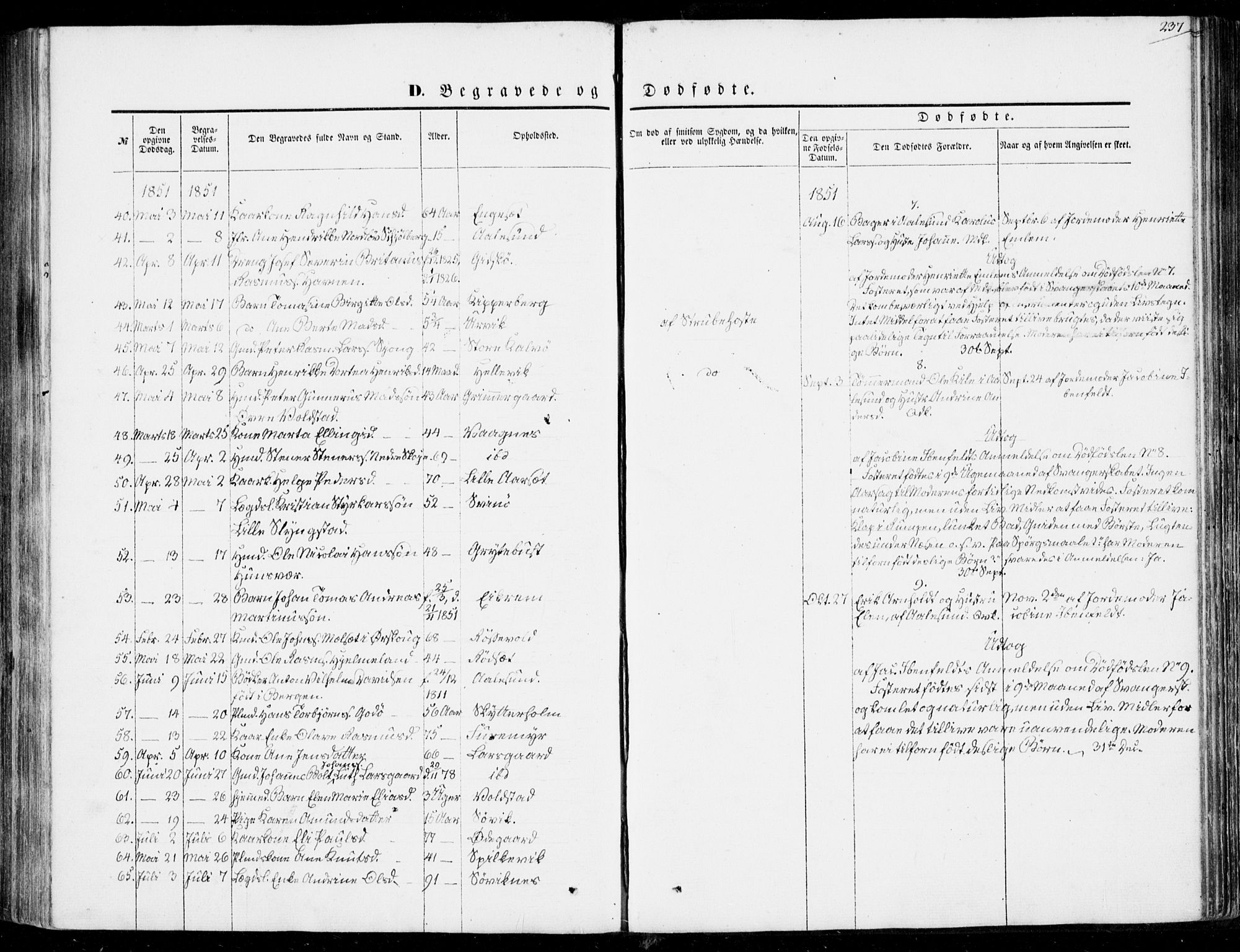 Ministerialprotokoller, klokkerbøker og fødselsregistre - Møre og Romsdal, AV/SAT-A-1454/528/L0397: Parish register (official) no. 528A08, 1848-1858, p. 237