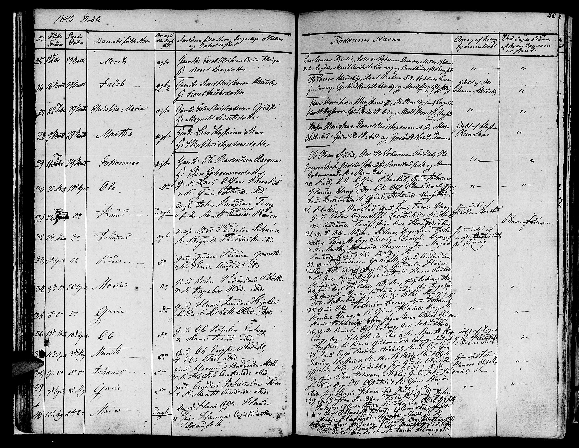 Ministerialprotokoller, klokkerbøker og fødselsregistre - Møre og Romsdal, SAT/A-1454/578/L0904: Parish register (official) no. 578A03, 1836-1858, p. 46