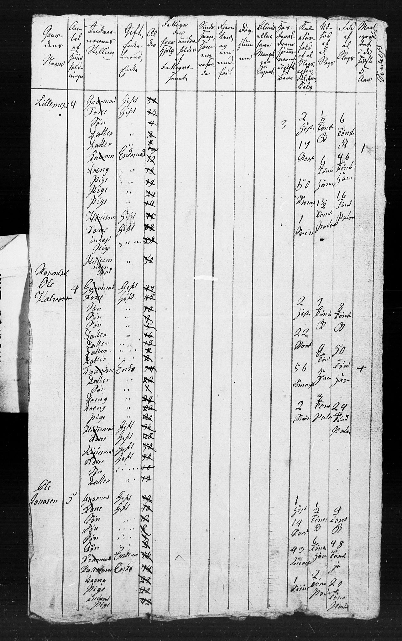 , Census 1845 for Sunndal, 1845, p. 17