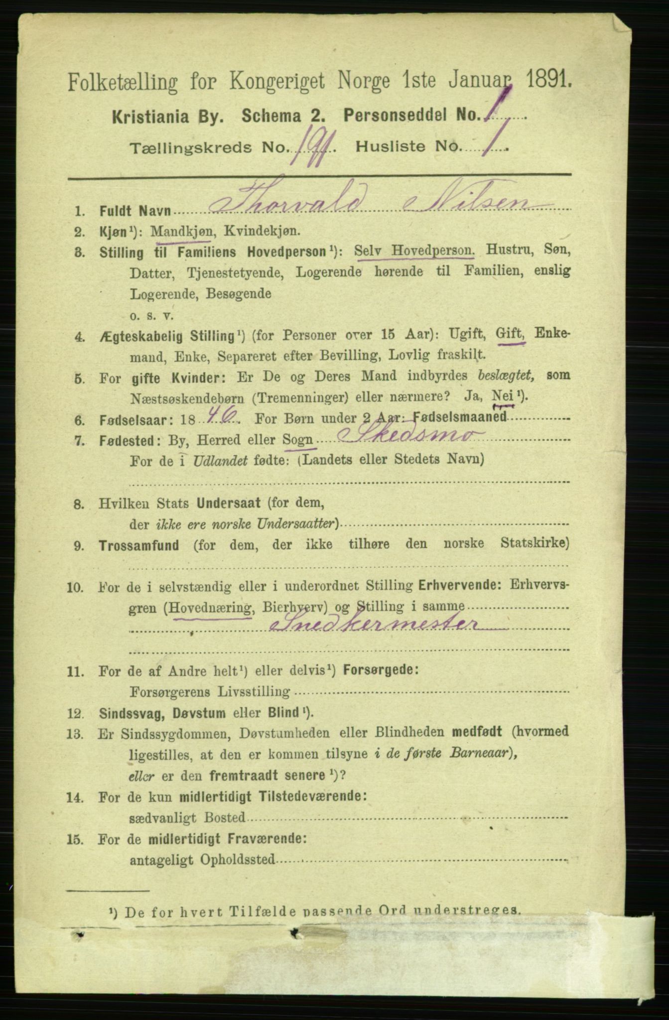 RA, 1891 census for 0301 Kristiania, 1891, p. 114643