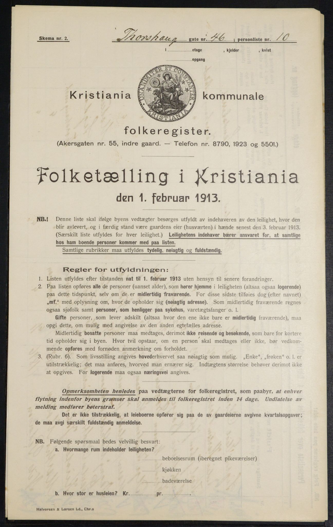 OBA, Municipal Census 1913 for Kristiania, 1913, p. 114977