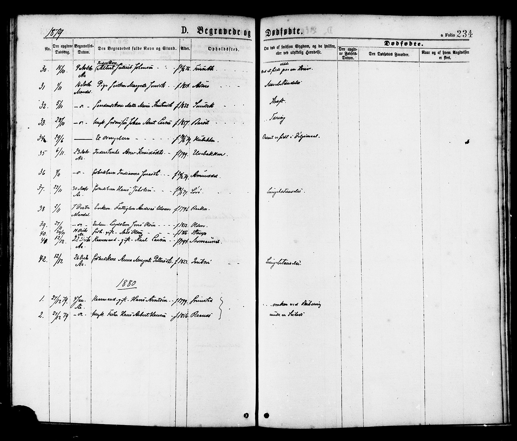 Ministerialprotokoller, klokkerbøker og fødselsregistre - Sør-Trøndelag, SAT/A-1456/655/L0679: Parish register (official) no. 655A08, 1873-1879, p. 234